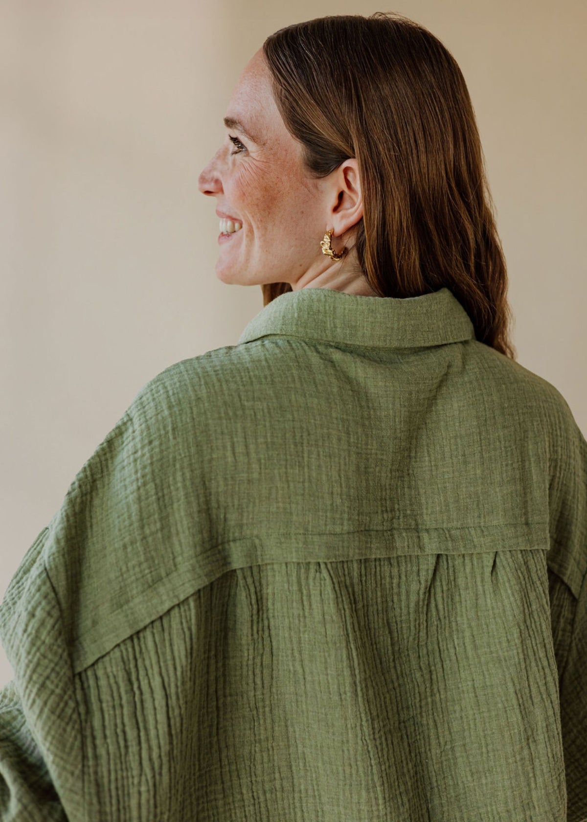 Musselin-Bluse MOANA sage green melange