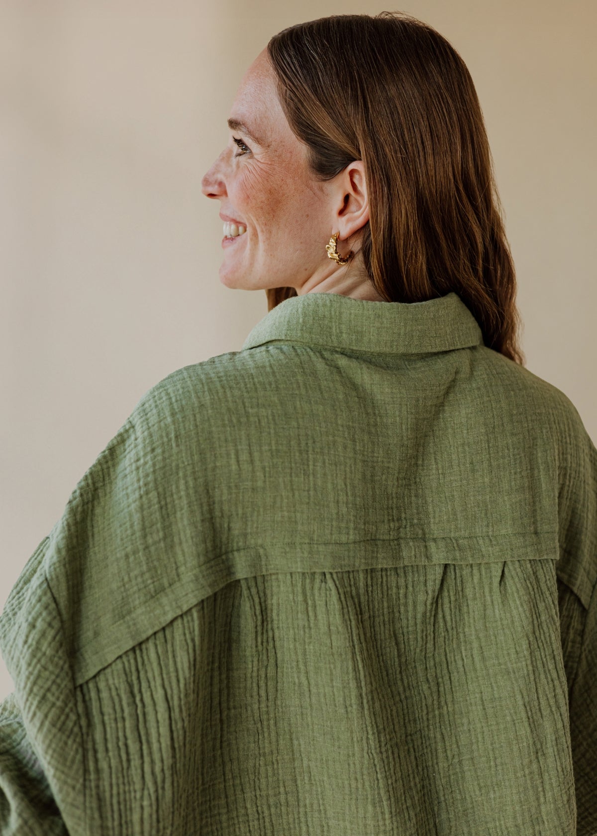 Muslin blouse MOANA sage melange