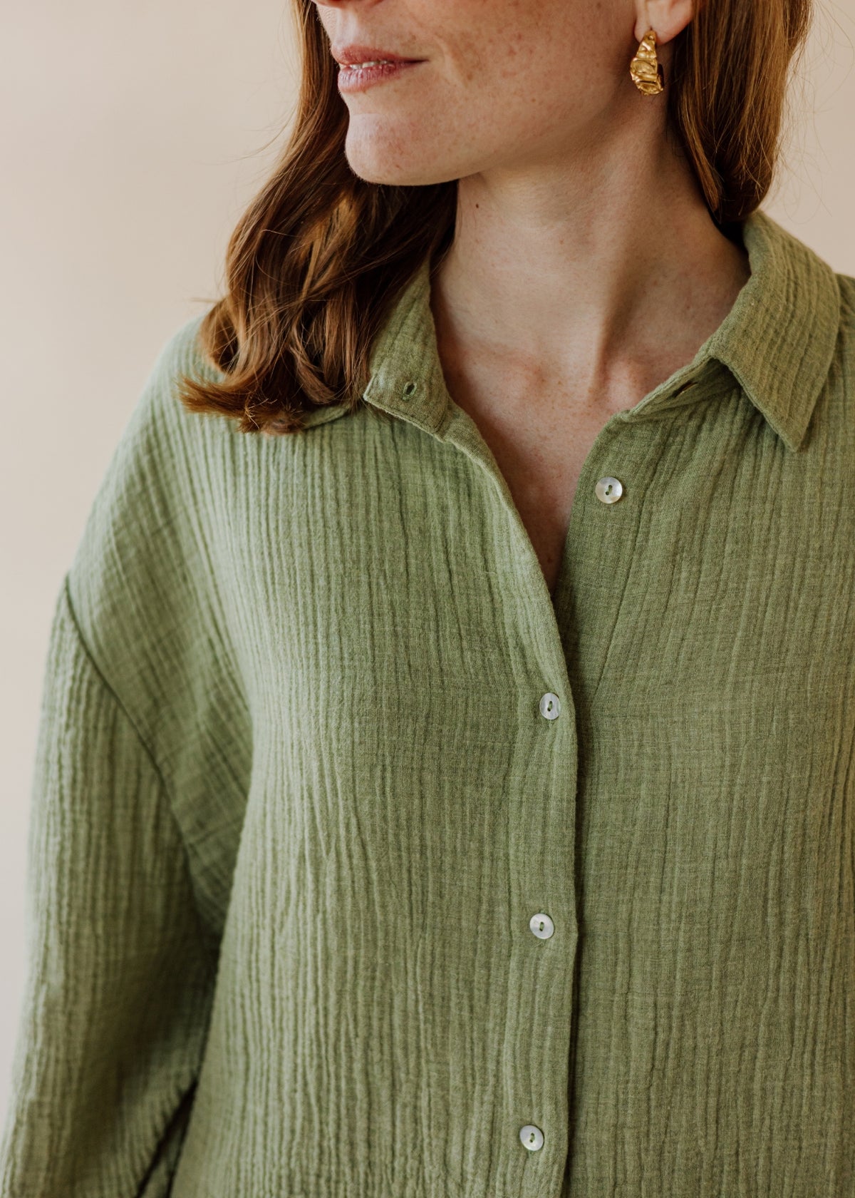 Muslin blouse MOANA sage melange