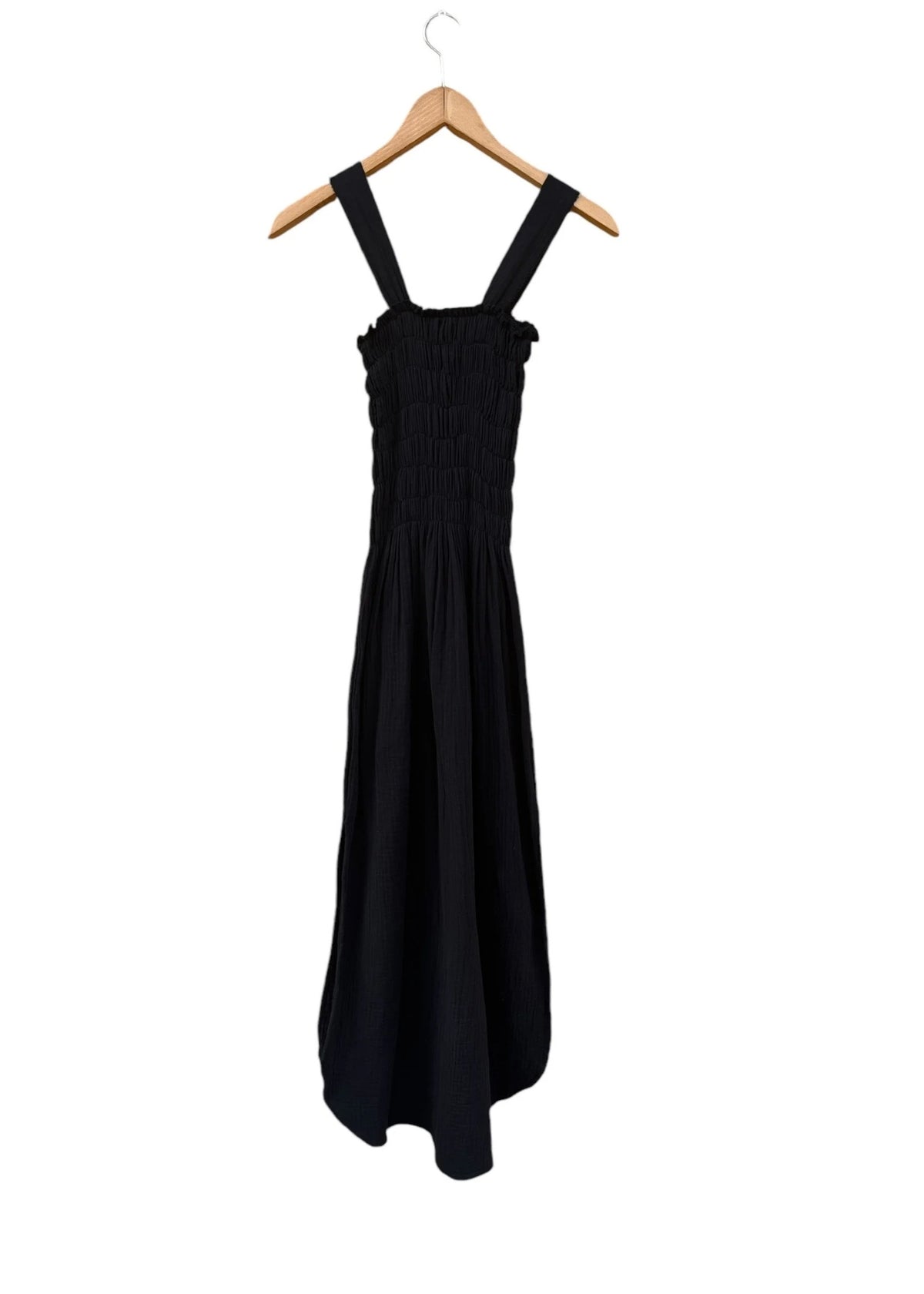 Musselin-Riemenkleid ALENC schwarz
