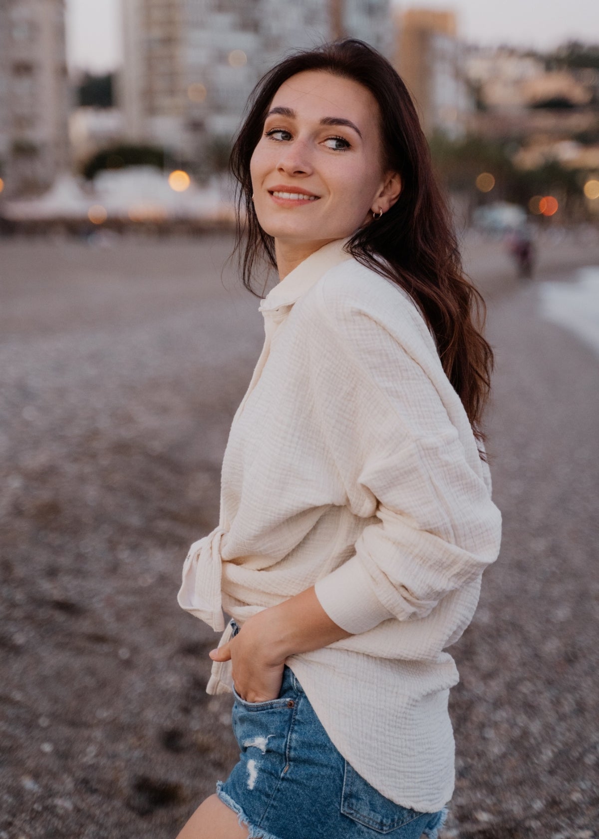 Musselin-Bluse MAJA beige