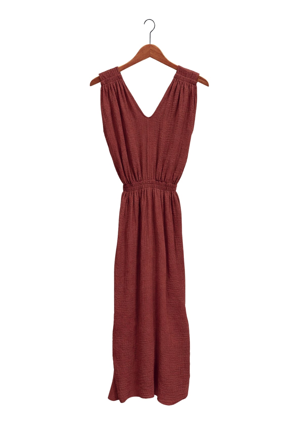 Robe en mousseline V henné