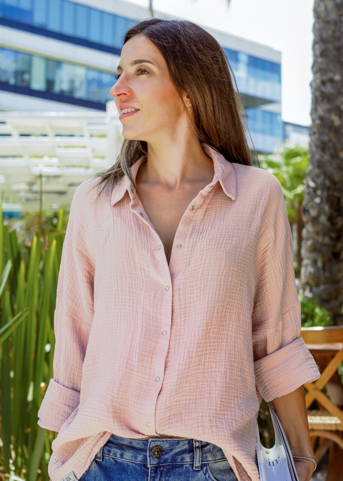 Musselin-Bluse MAJA blush