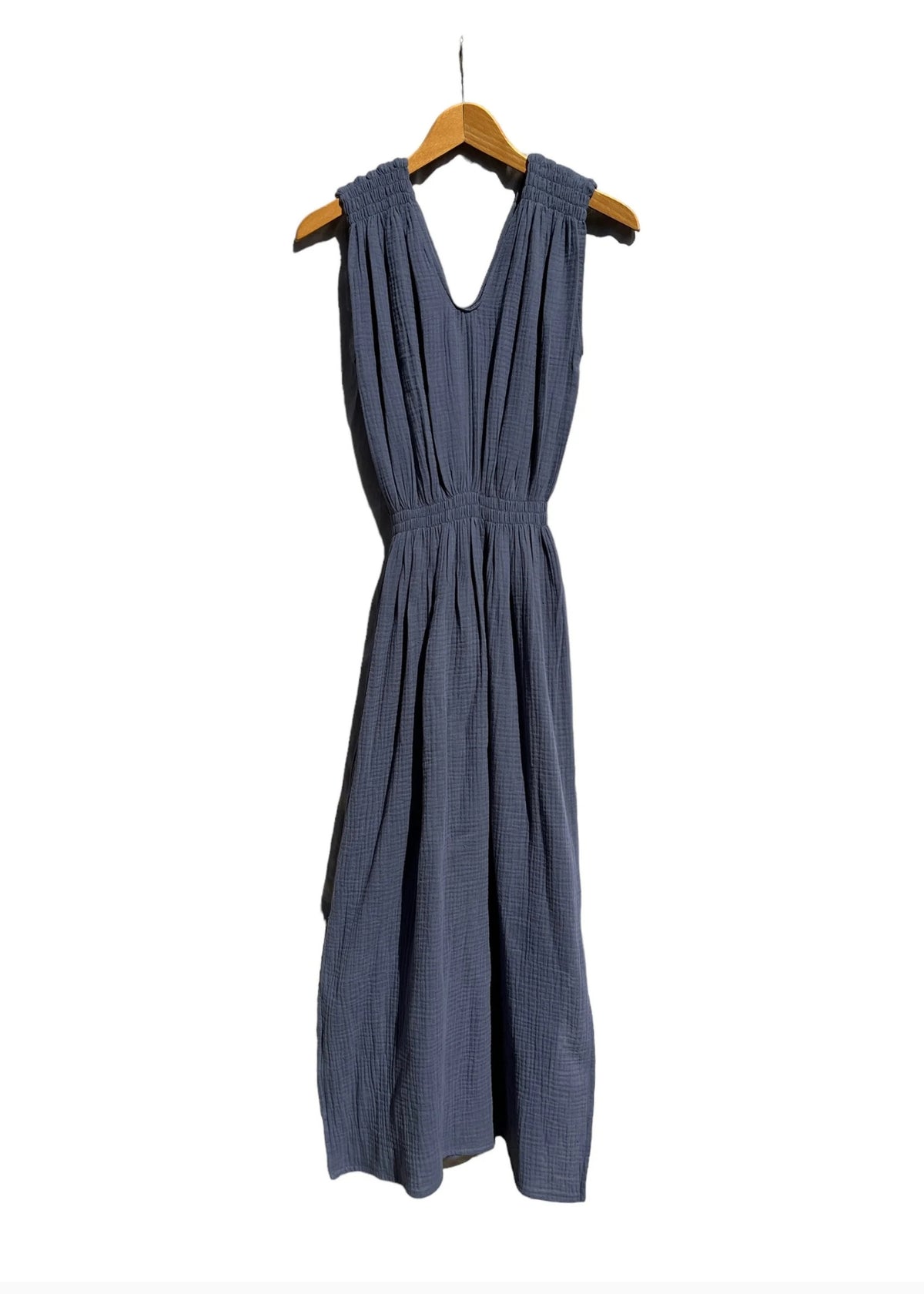 Robe en mousseline V dusk blue