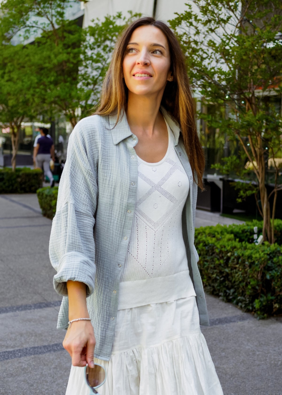 Musselin-Bluse MAJA aquamarine