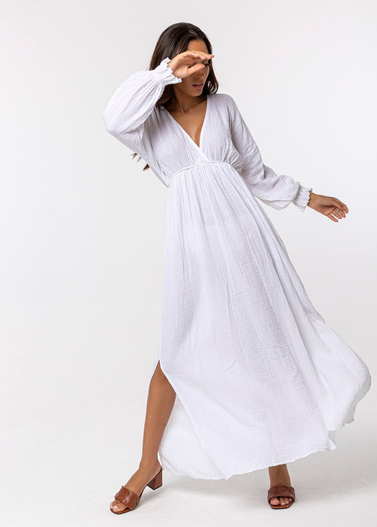 Robe en mousseline MIRA blanche