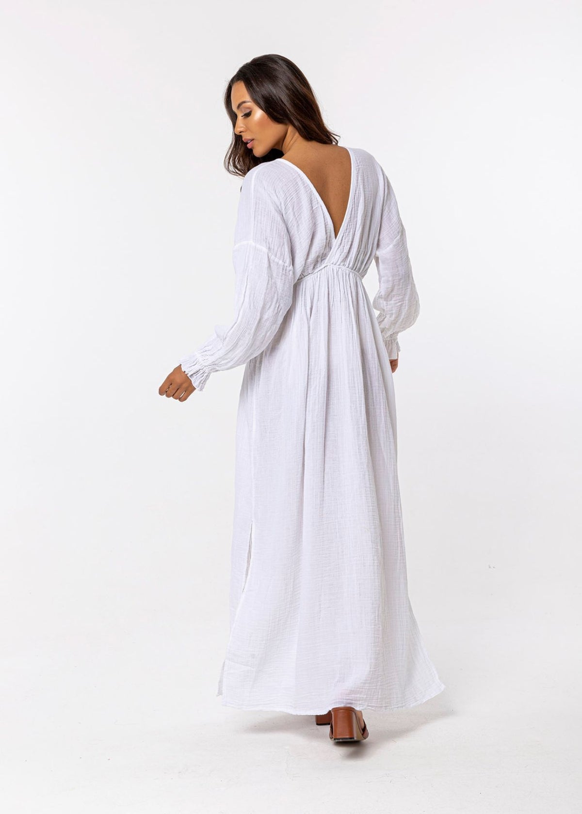 Robe en mousseline MIRA blanche