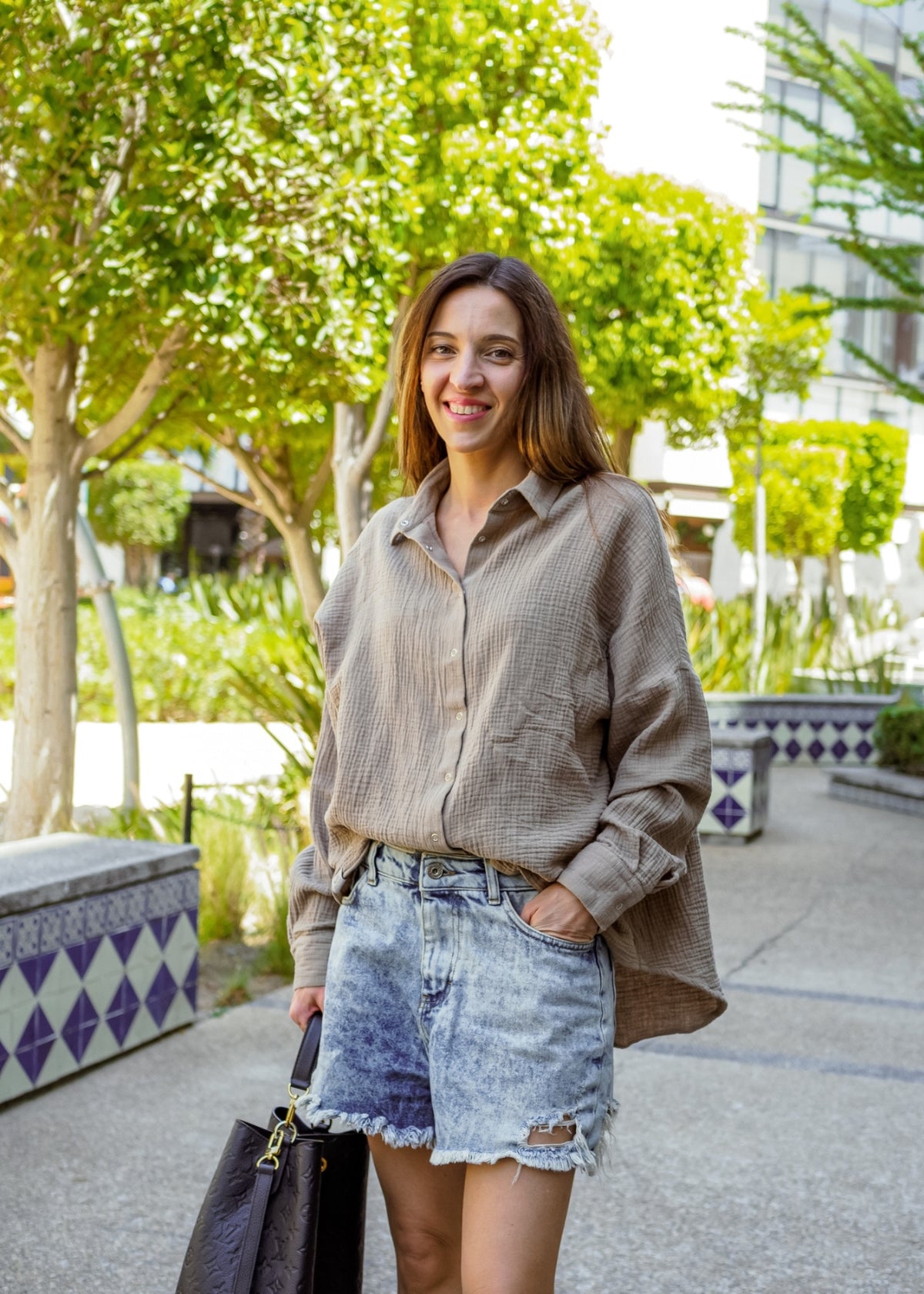 Musselin-Bluse MAJA taupe