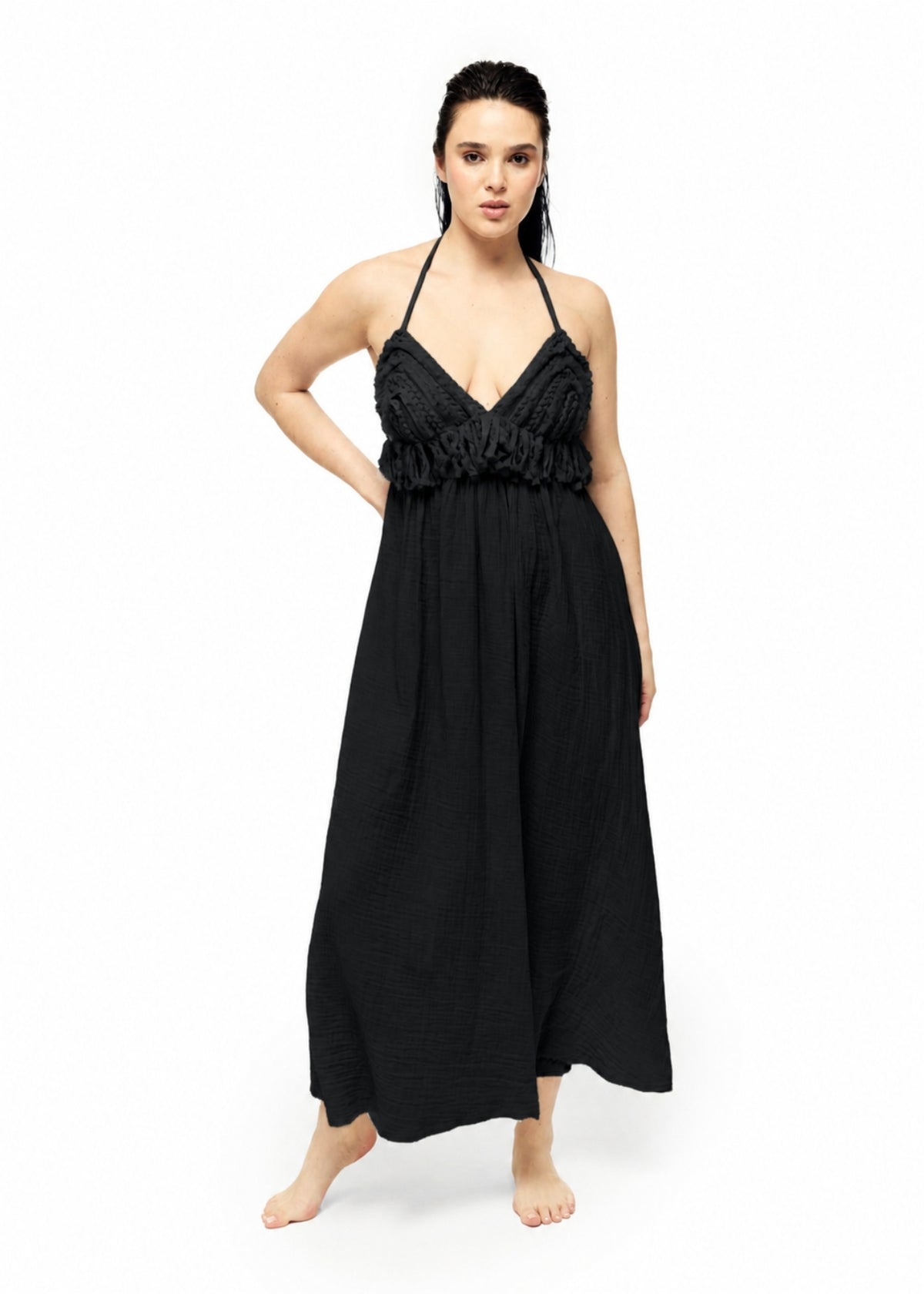 Robe en mousseline KENA noir