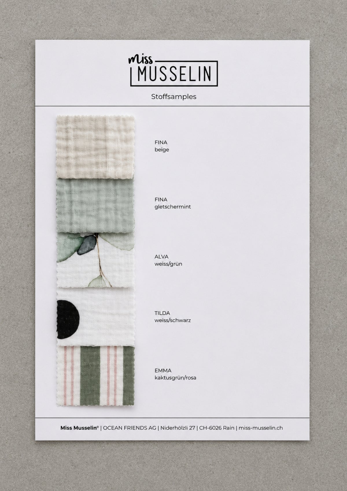 Muslin Fabric Sample Set 2