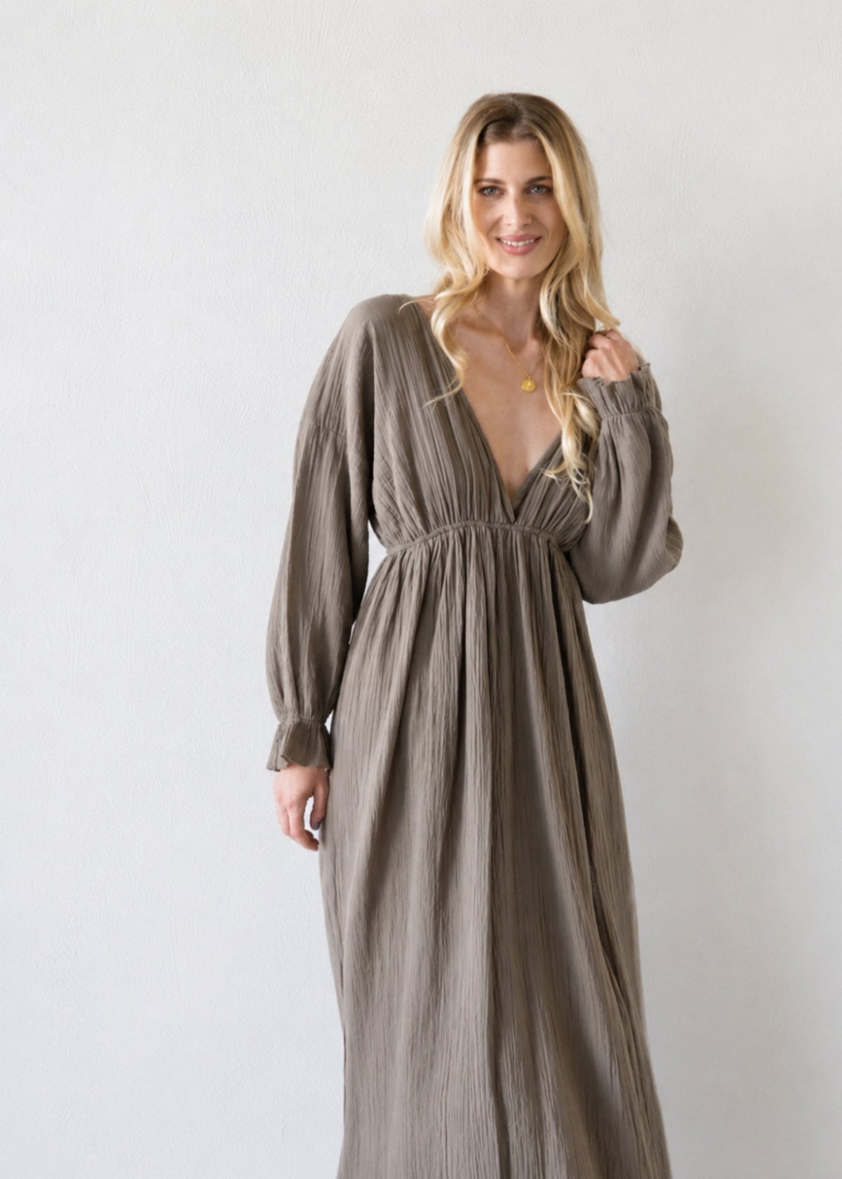 Muslin dress MIRA brown