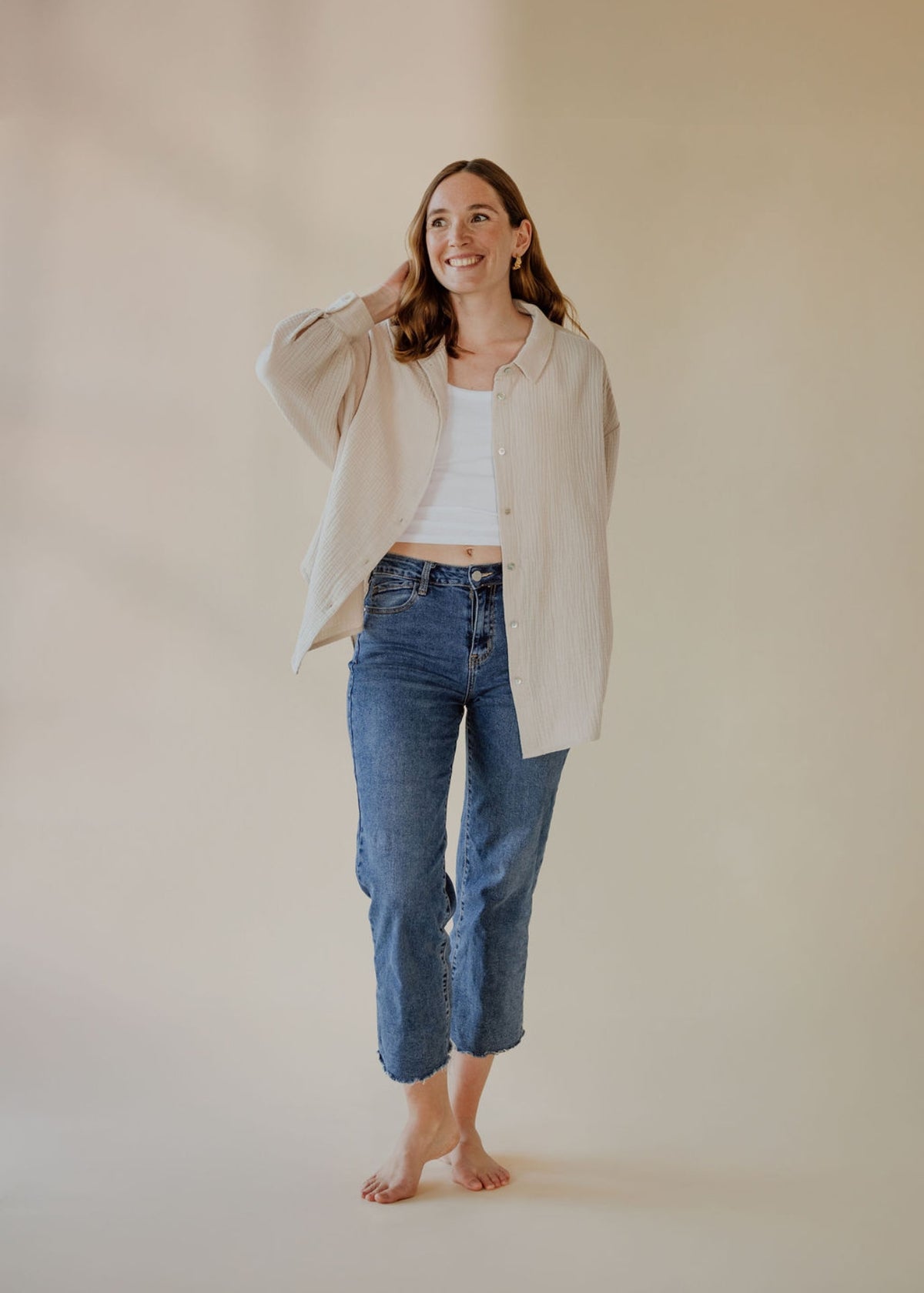 Musselin-Bluse MOANA sand