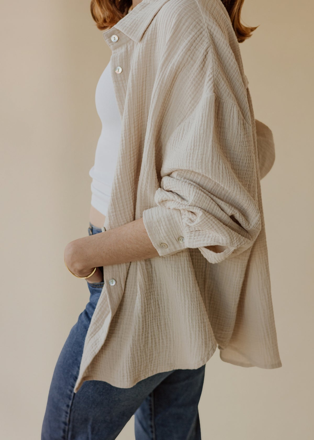 Muslin blouse MOANA beige