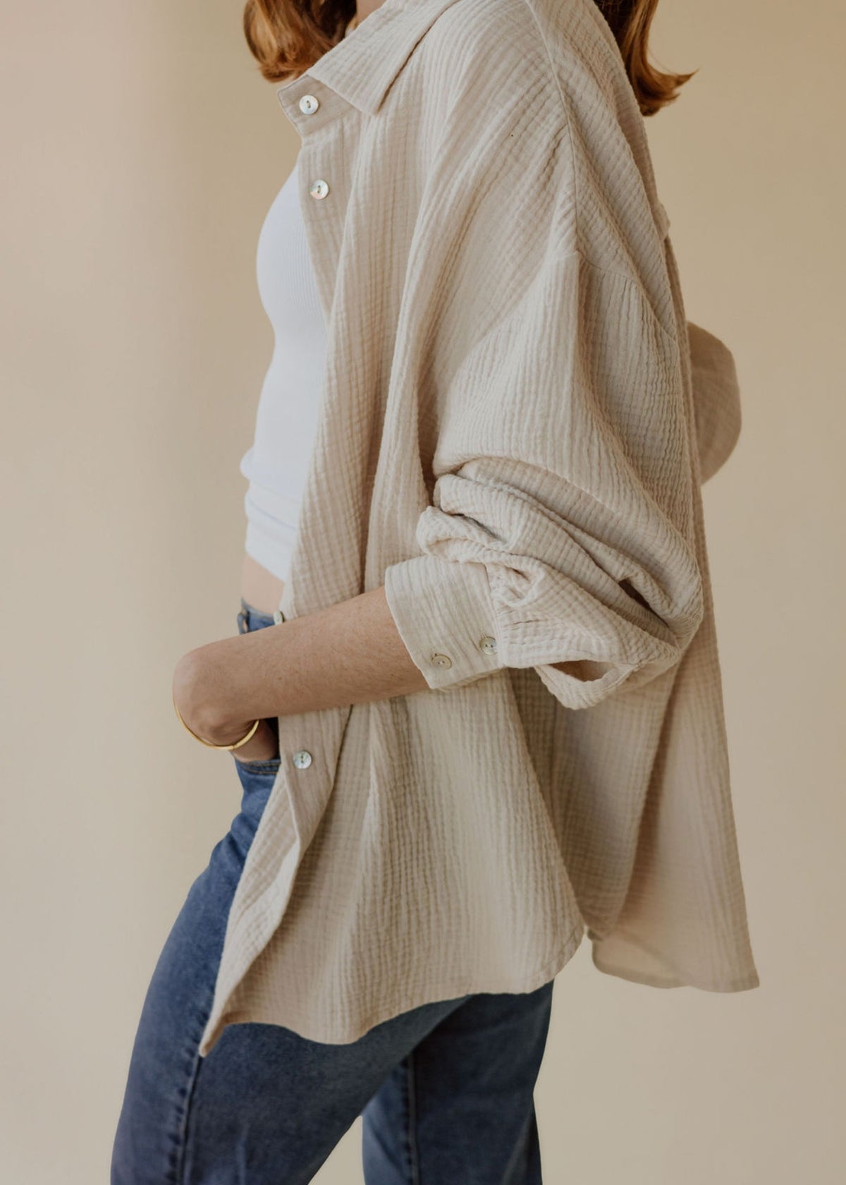Musselin-Bluse MOANA sand