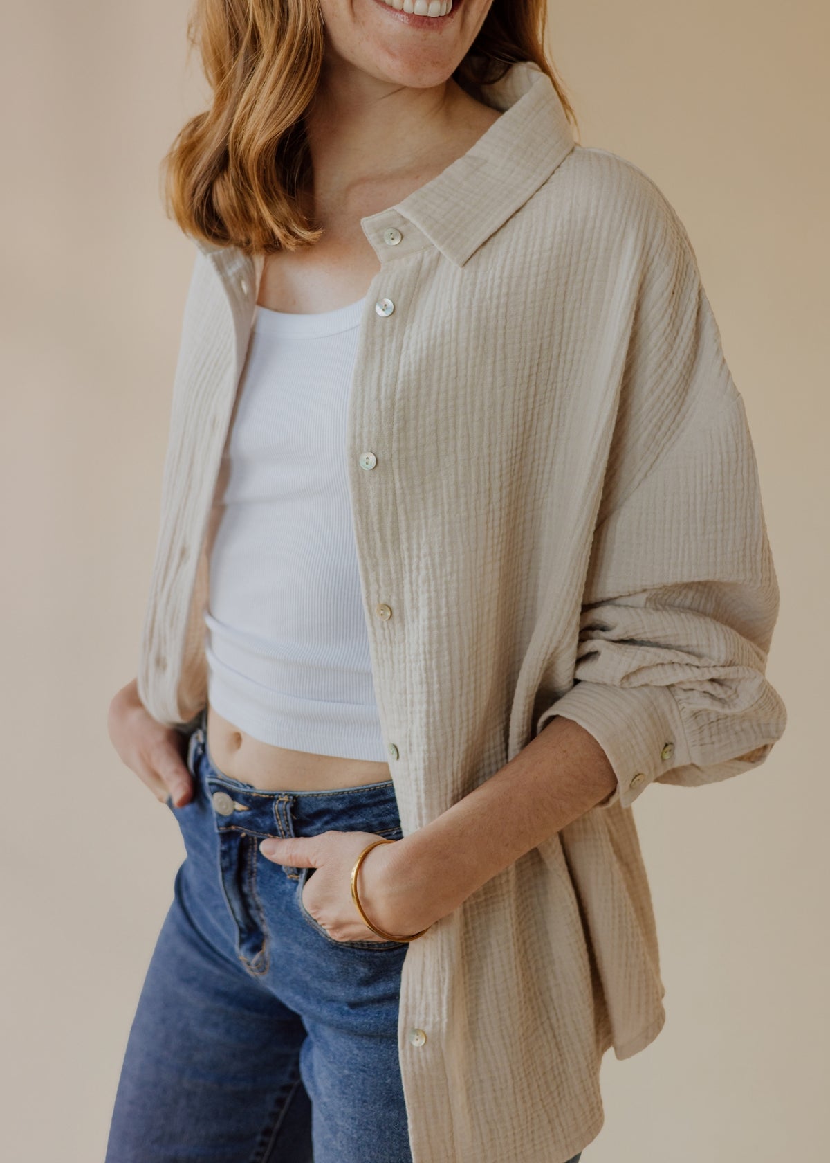Muslin blouse MOANA beige