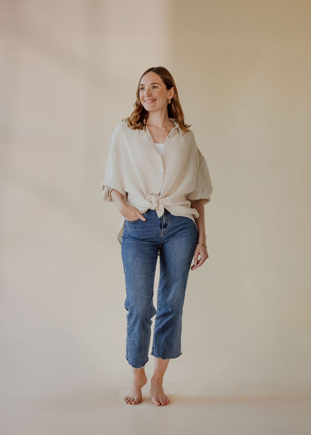 Musselin-Bluse MOANA sand