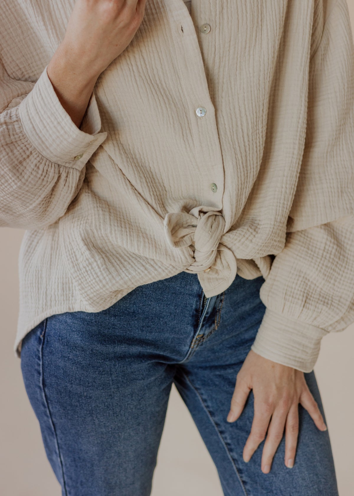 Muslin blouse MOANA beige
