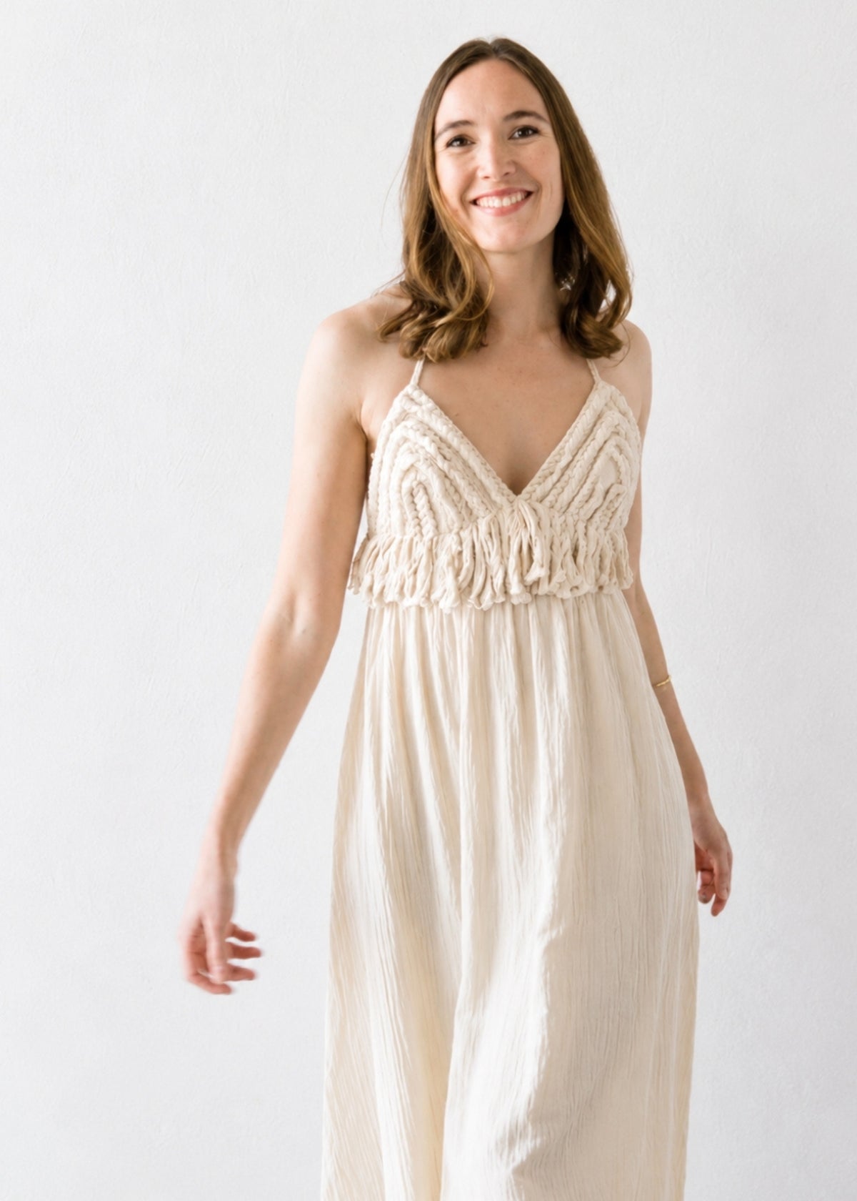 Musselin-Kleid KENA beige