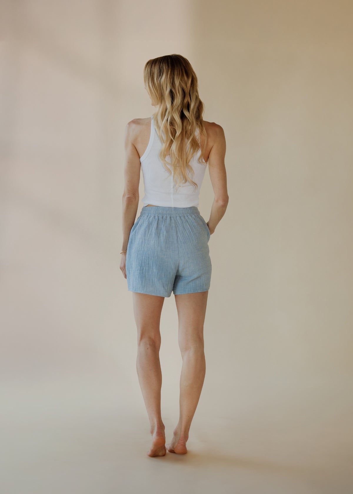 Short en mousseline STELLA sky melange