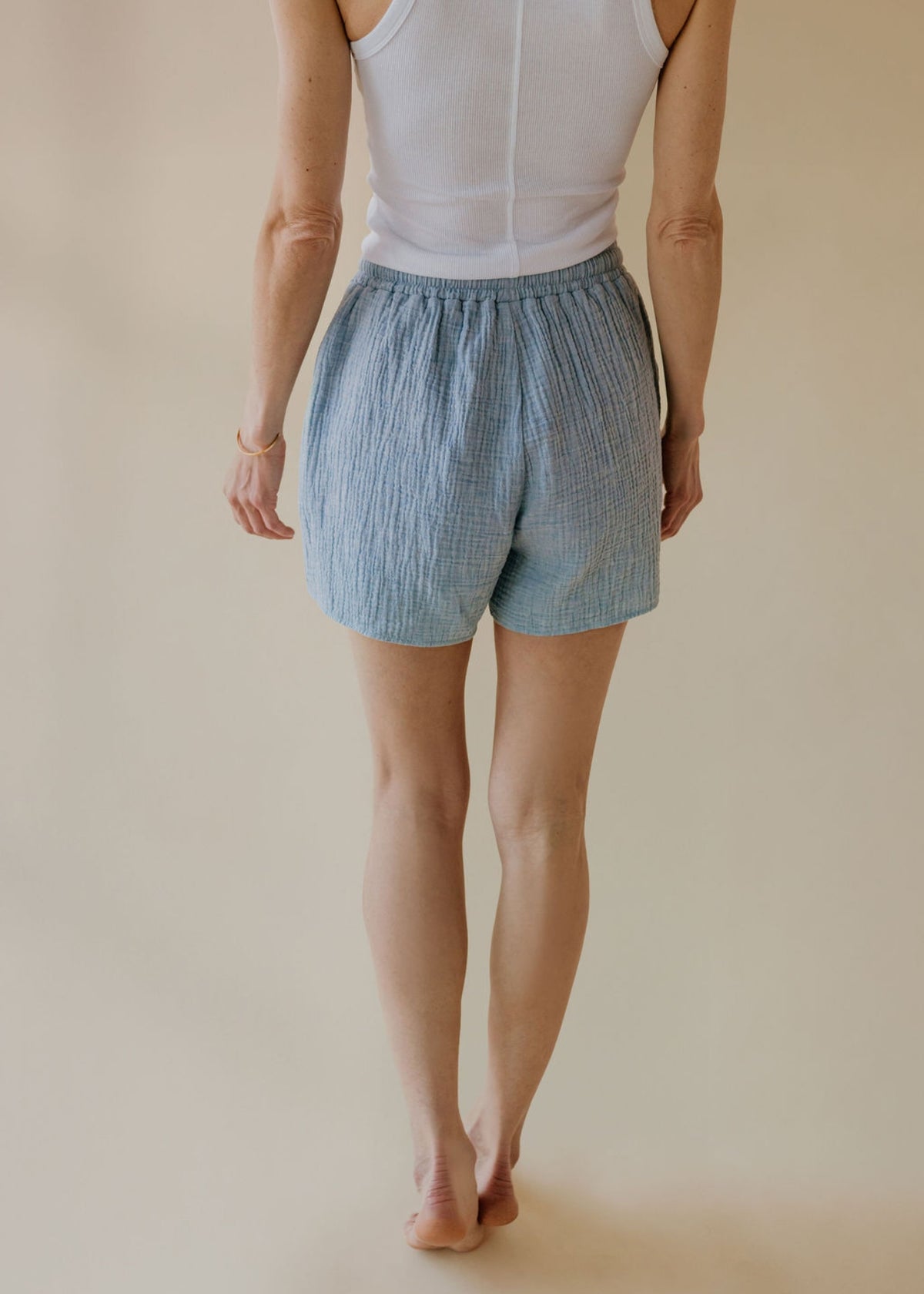 Pantaloncini in mussola STELLA sky melange