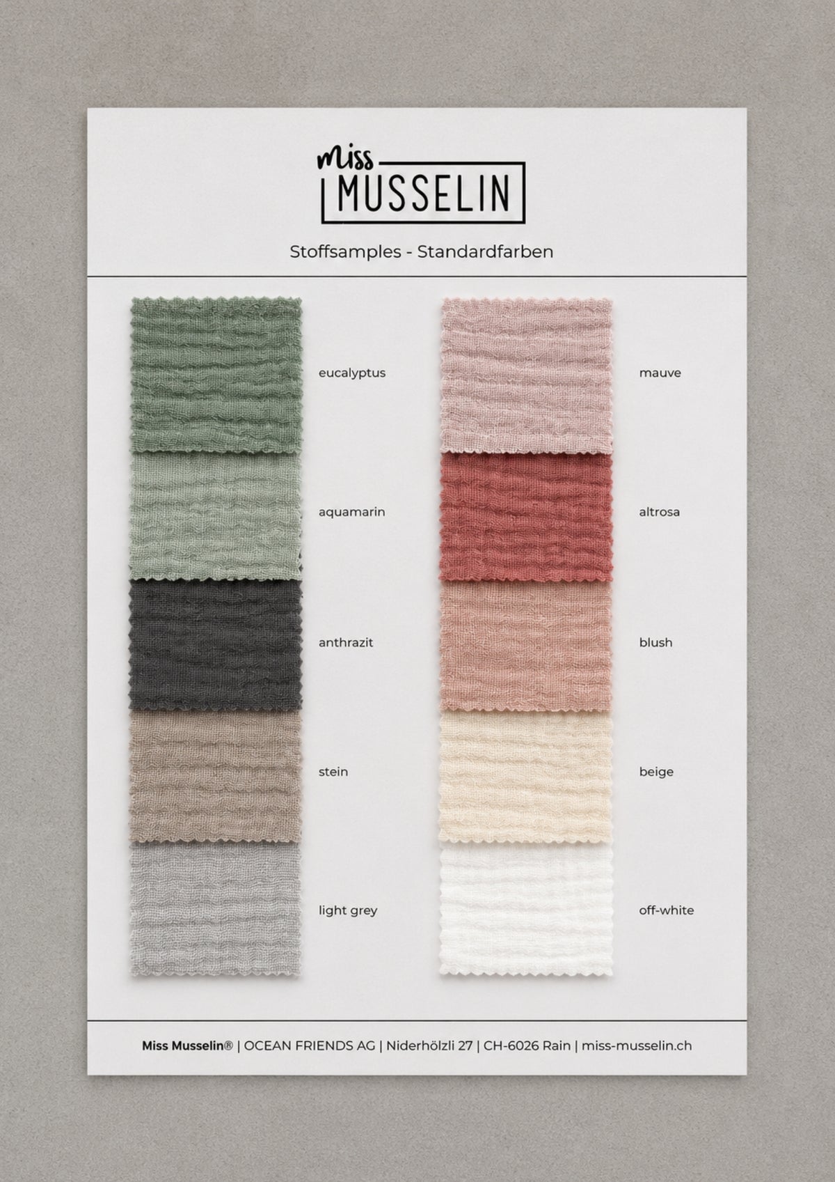 Muslin fabric pattern set