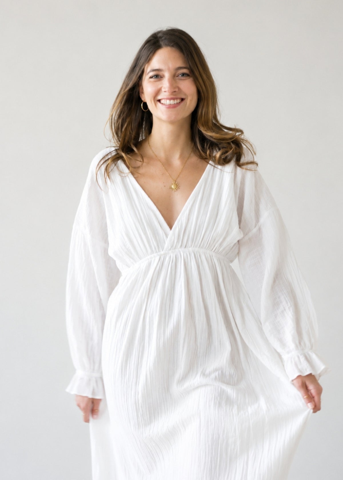 Robe en mousseline MIRA blanche