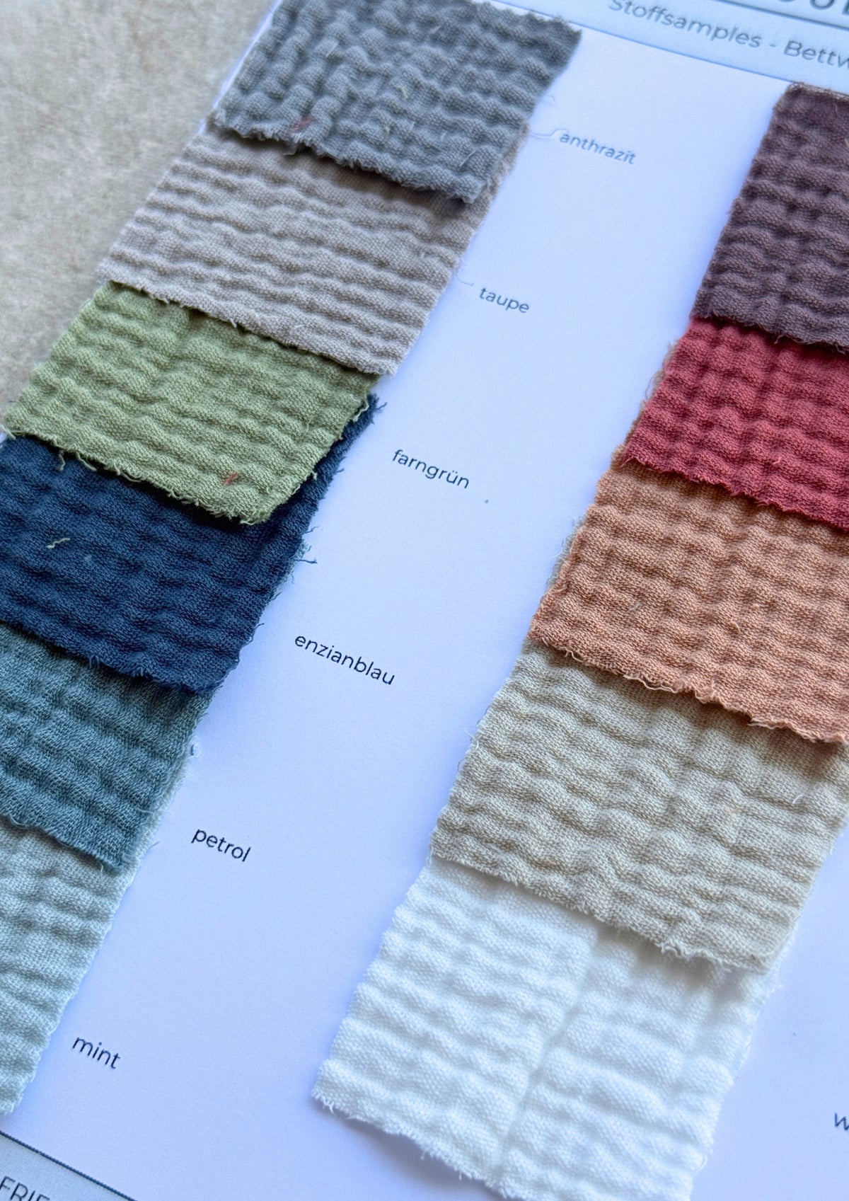 Muslin Fabric Sample Set 2