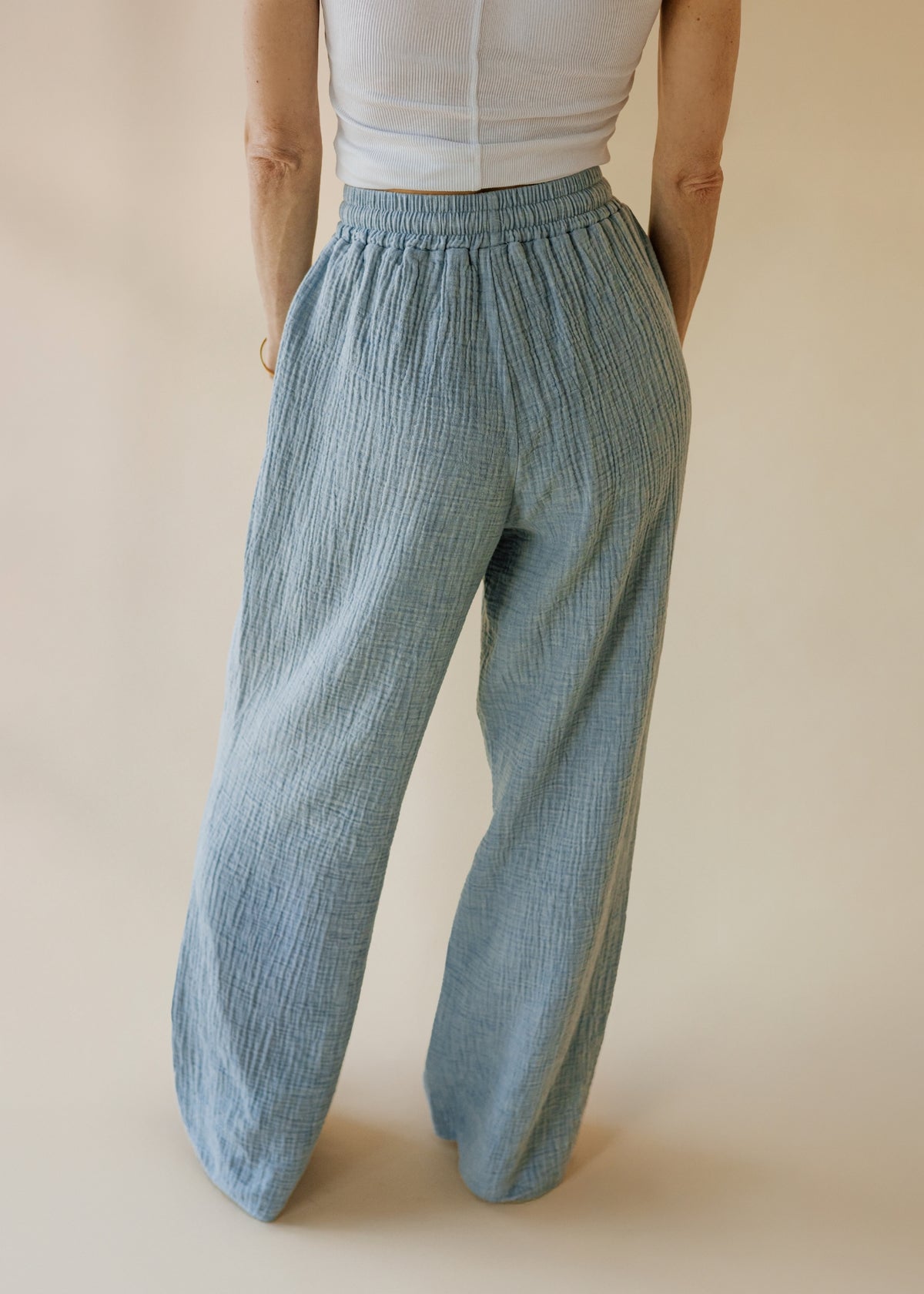 Pantalon en mousseline sky melange