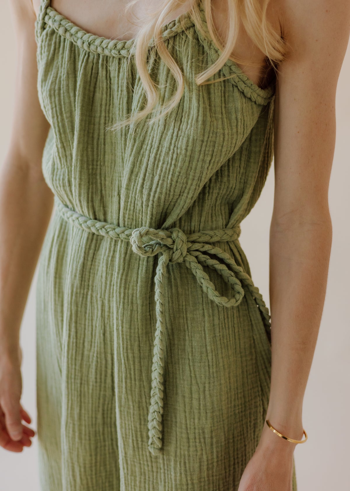 Musselin-Kleid NOHEA sage green melange