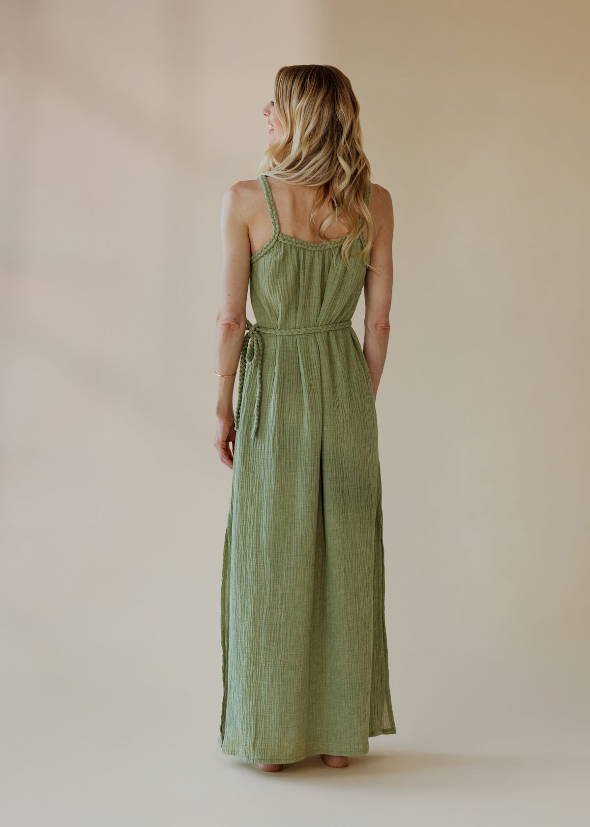 Musselin-Kleid NOHEA sage green melange