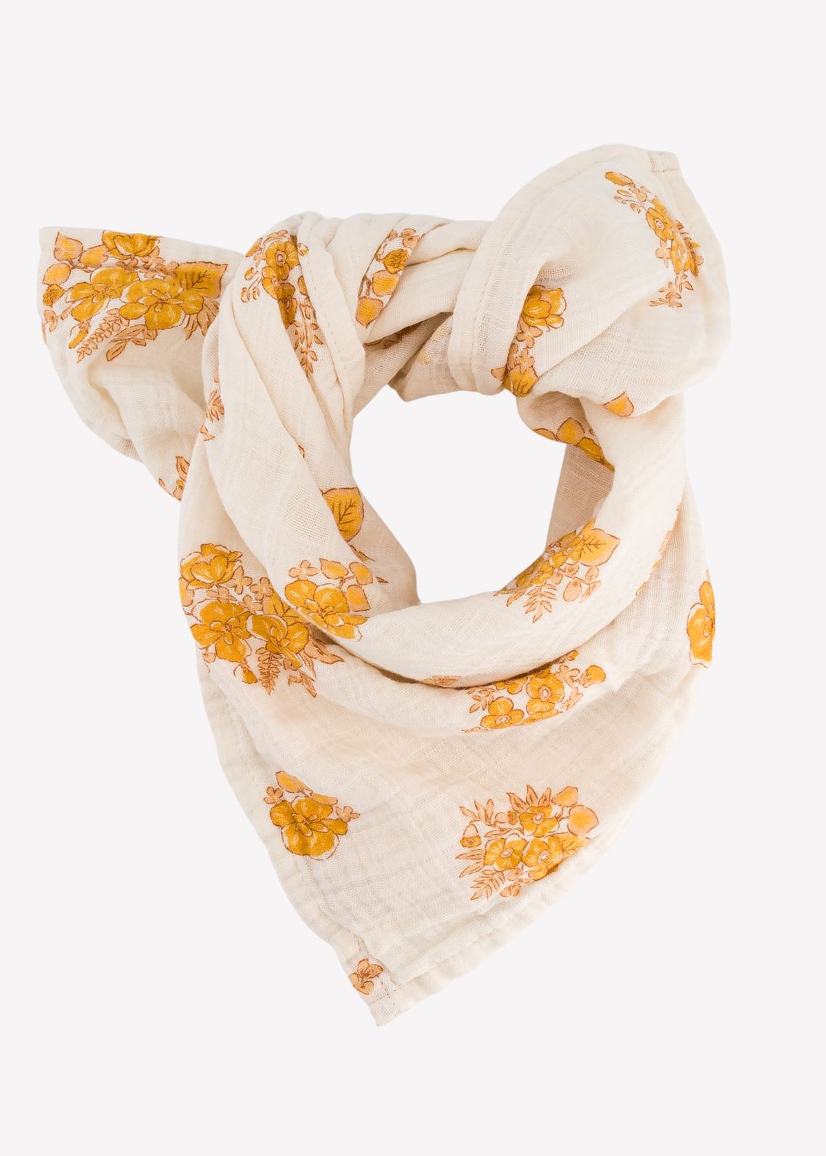 Foulard en mousseline BIANCA « sunny flower » jaune