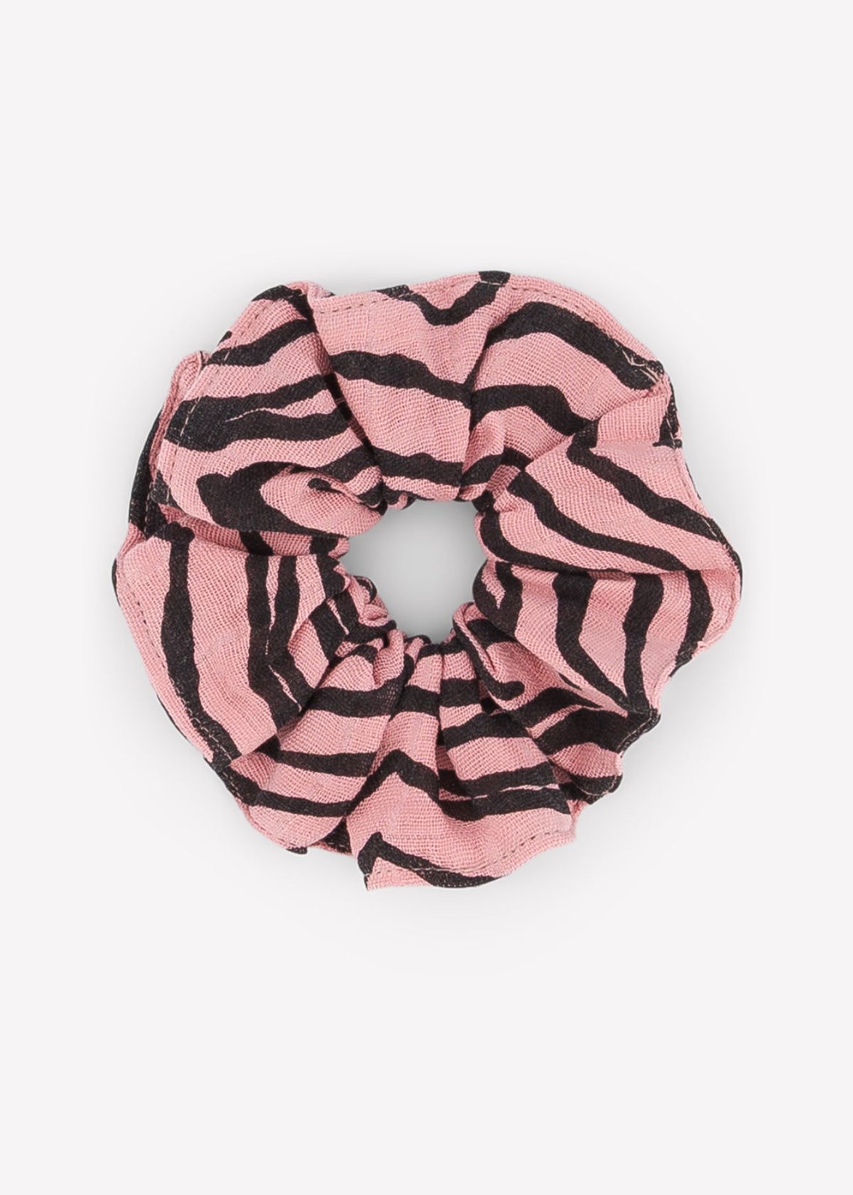 CHOUCHOU Zebra Strawberry Muslin Scrunchie
