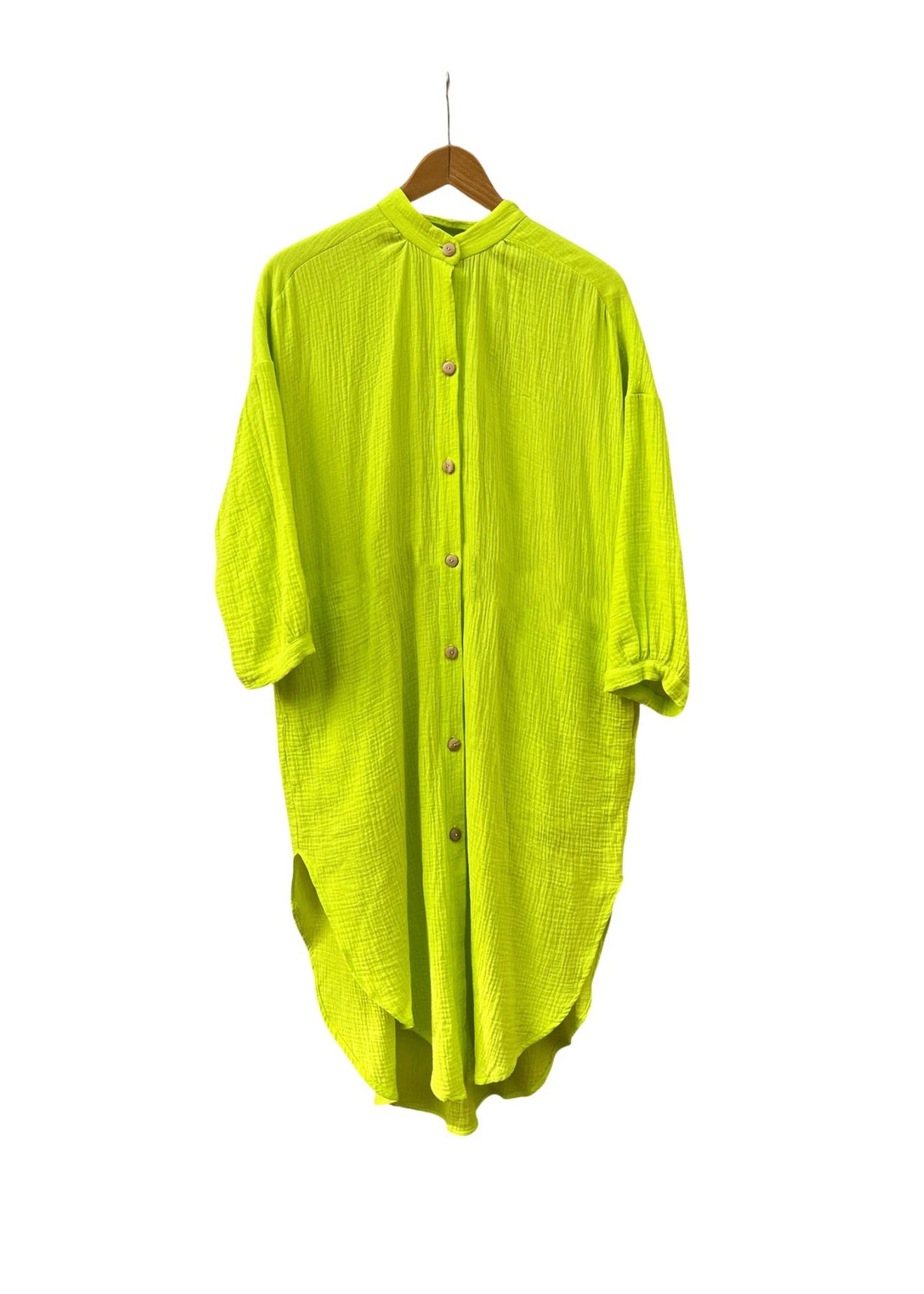 Musselin-Blusenkleid COTONER neongelb