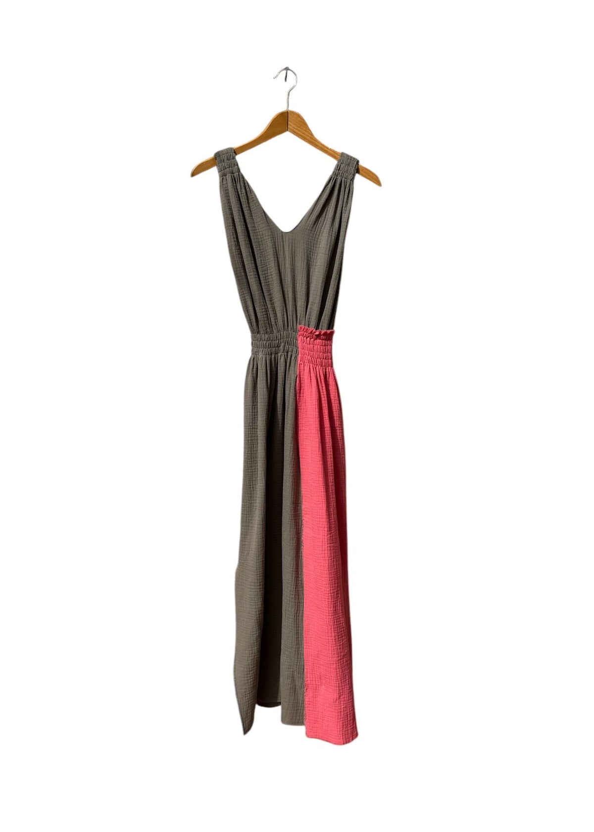 Musselin-Kleid AQUILEA khaki & coral