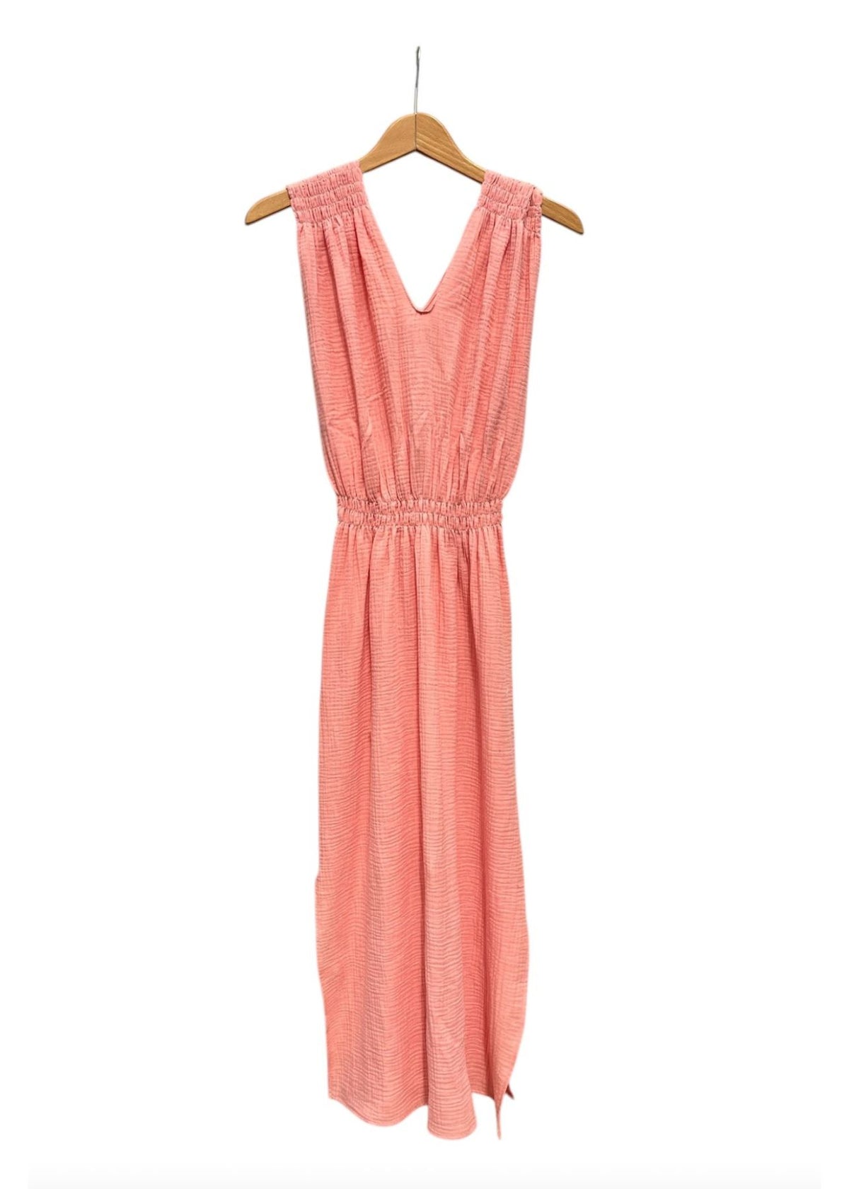 Robe en mousseline V cantaloupe