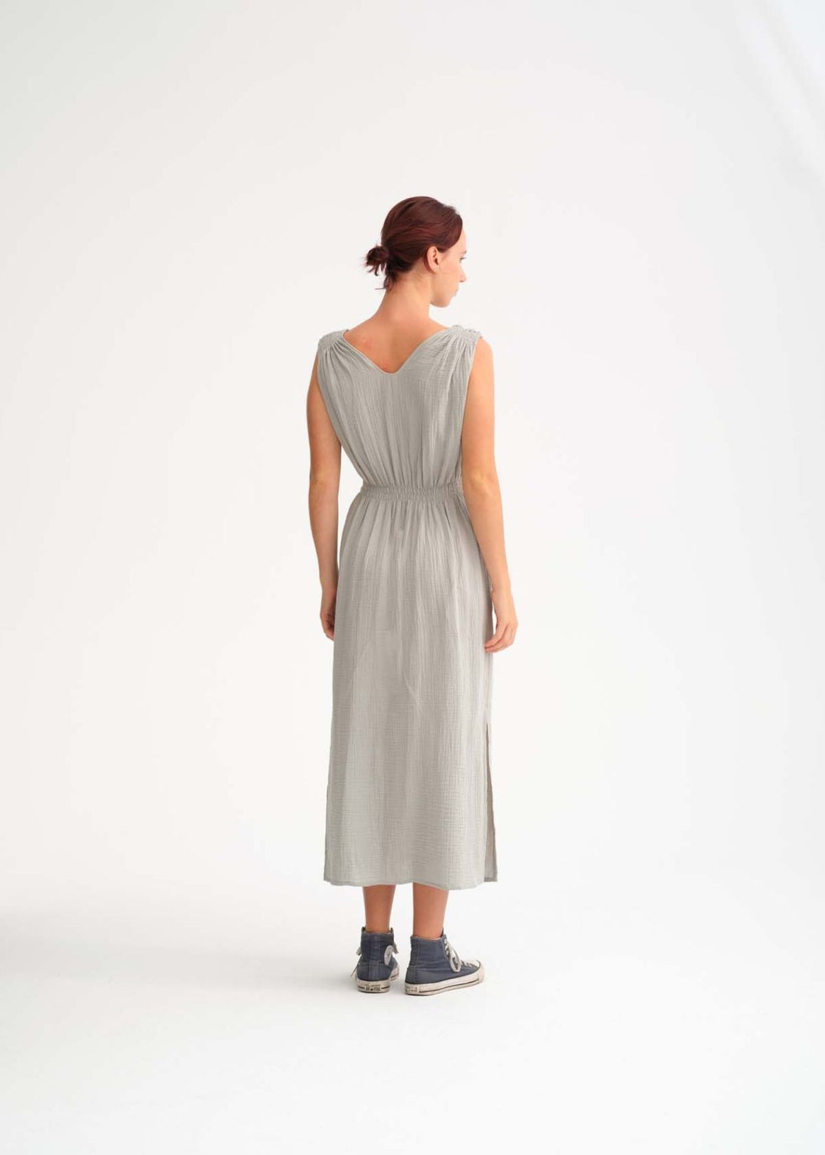 Musselin-Kleid V sage green