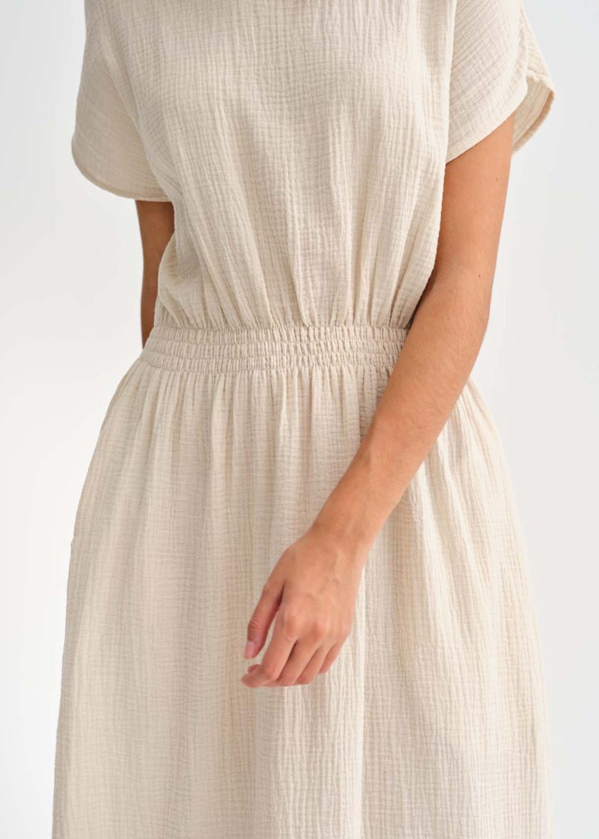 Musselin-Kleid MAGNOLIA beige