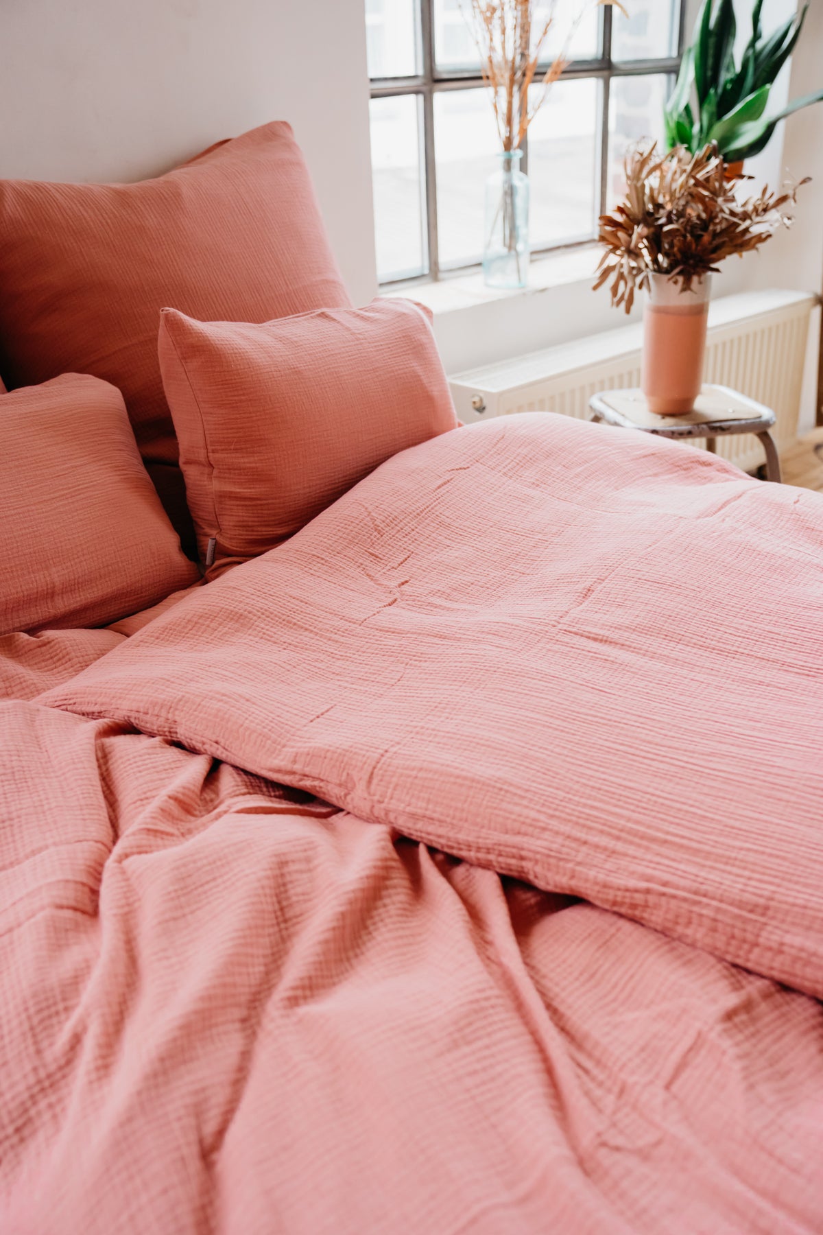 Musselin-Duvetbezug ELIANE dusty rose