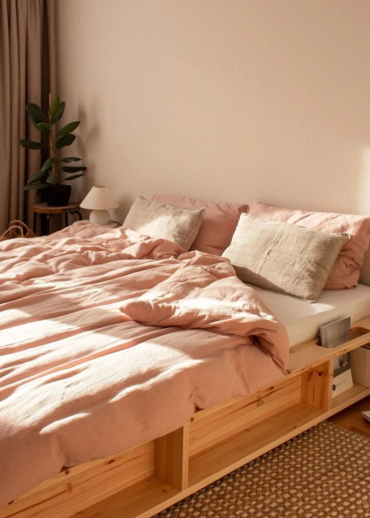 Musselin-Duvetbezug ELIANE dusty rose