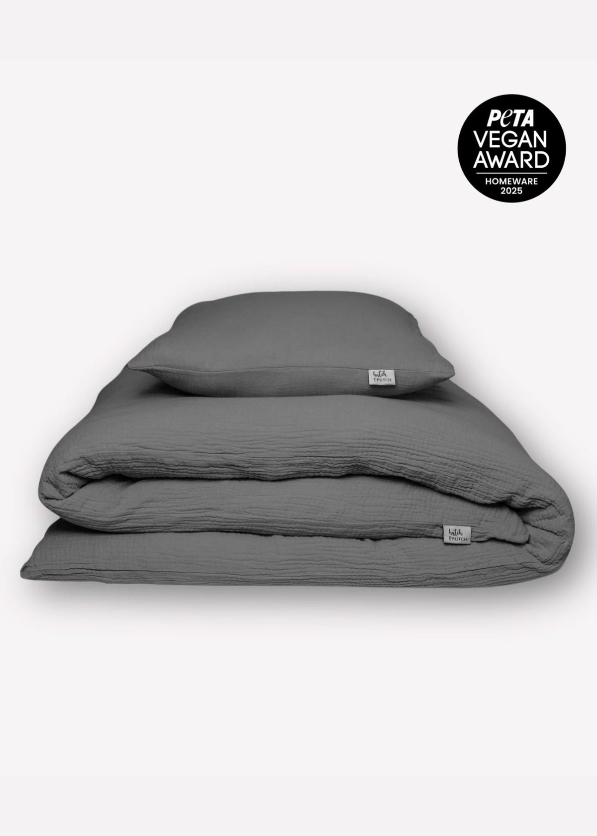 Musselin-Duvetbezug ELIANE anthrazit