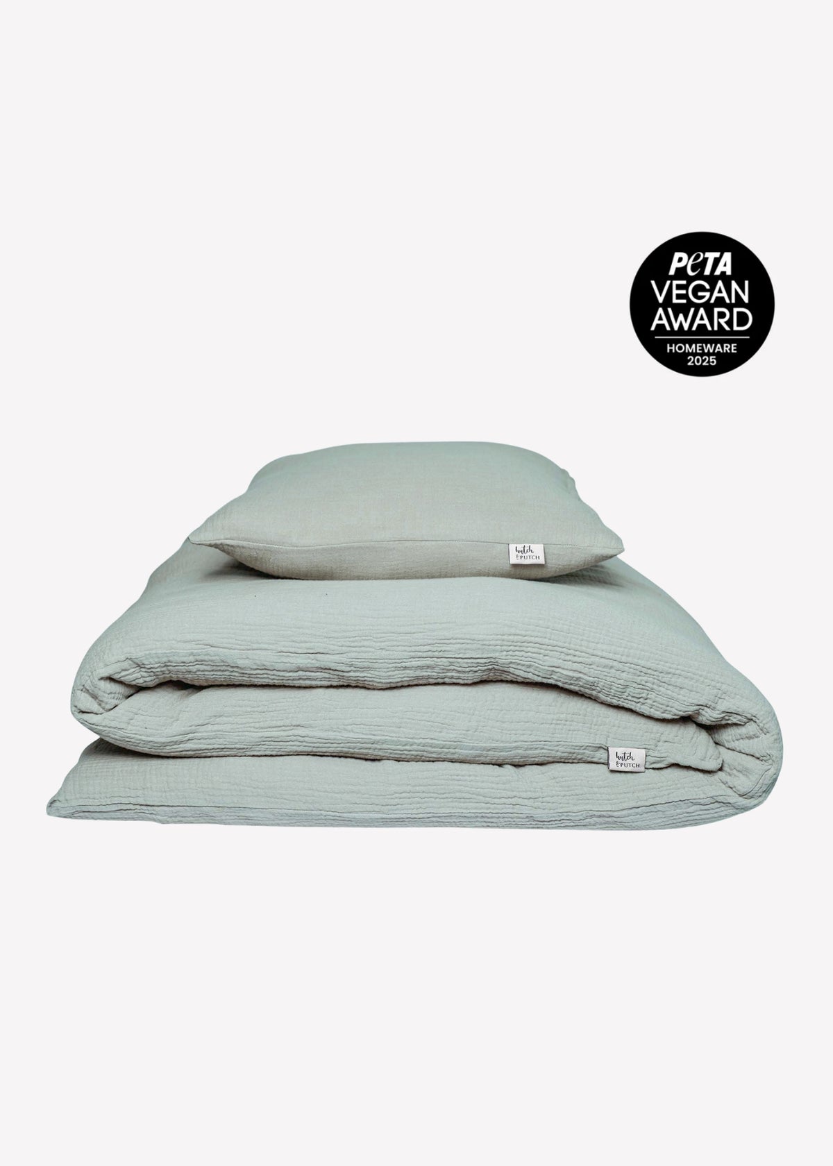 Musselin-Duvetbezug ELIANE aquamarine