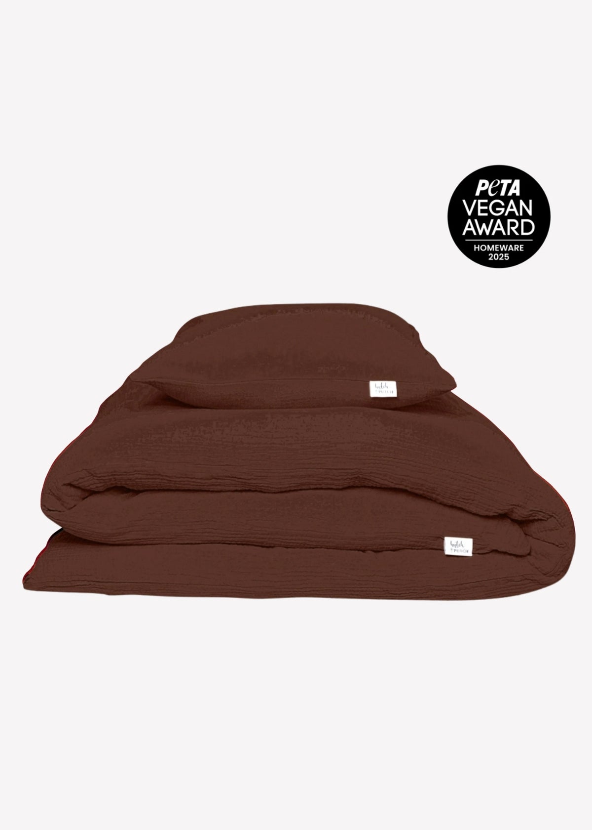 Musselin-Duvetbezug ELIANE chocolate