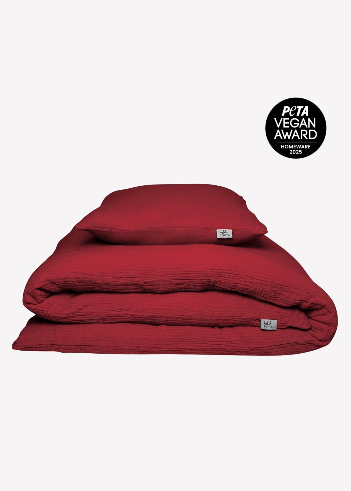 Musselin-Duvetbezug ELIANE cranberry