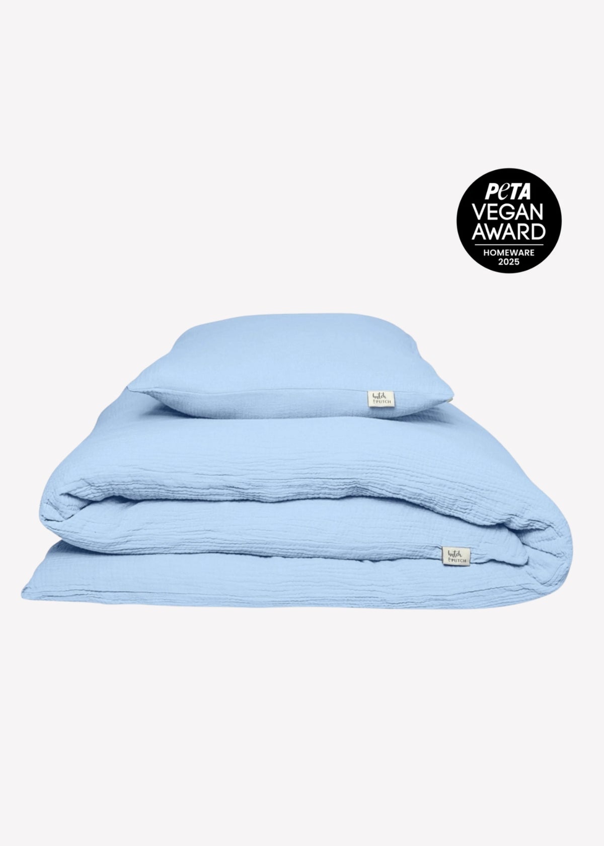 Musselin-Duvetbezug ELIANE hellblau