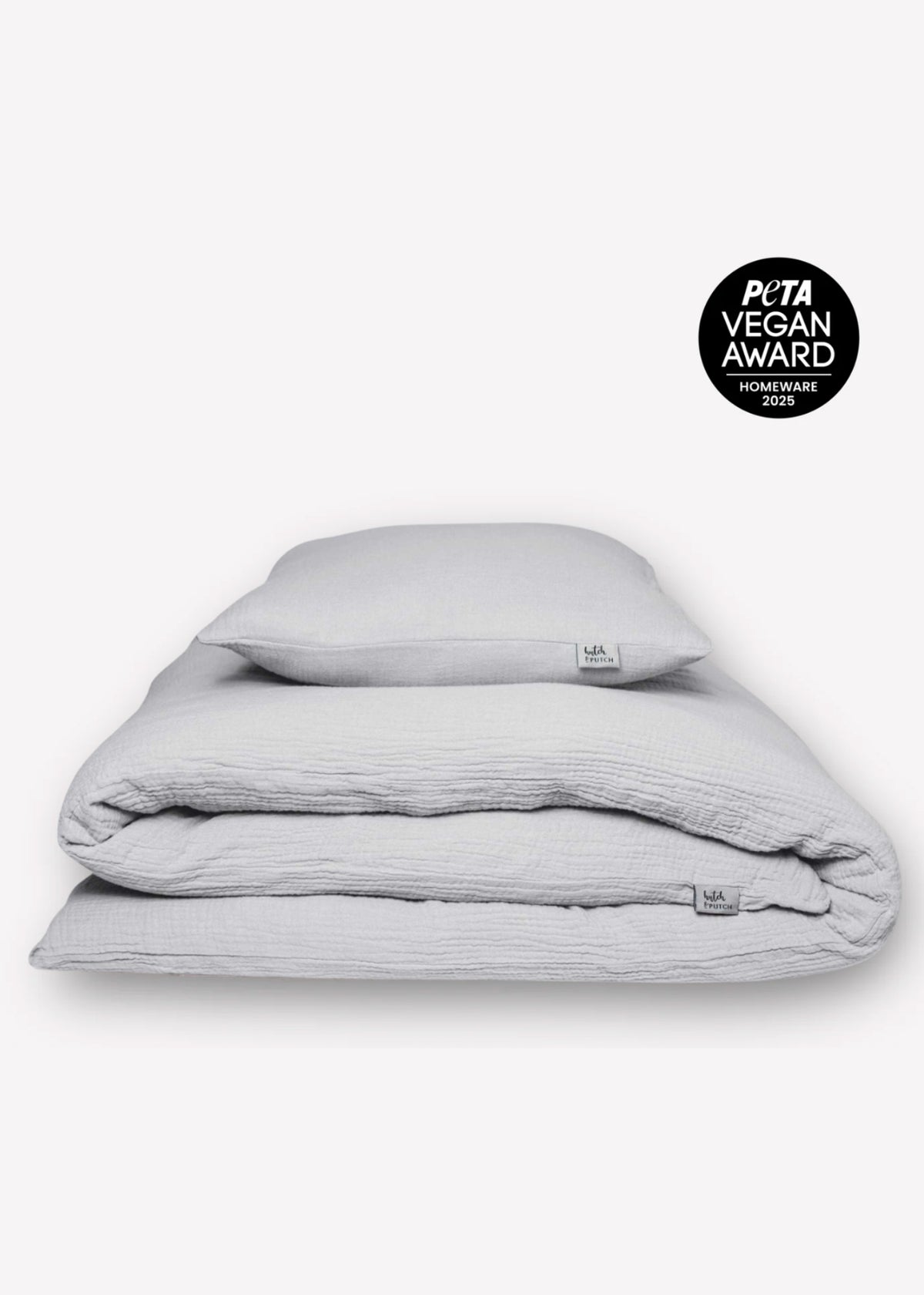 Musselin-Duvetbezug ELIANE light grey