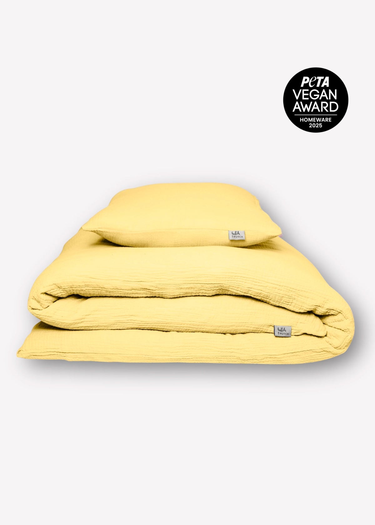 Musselin-Duvetbezug ELIANE soft yellow