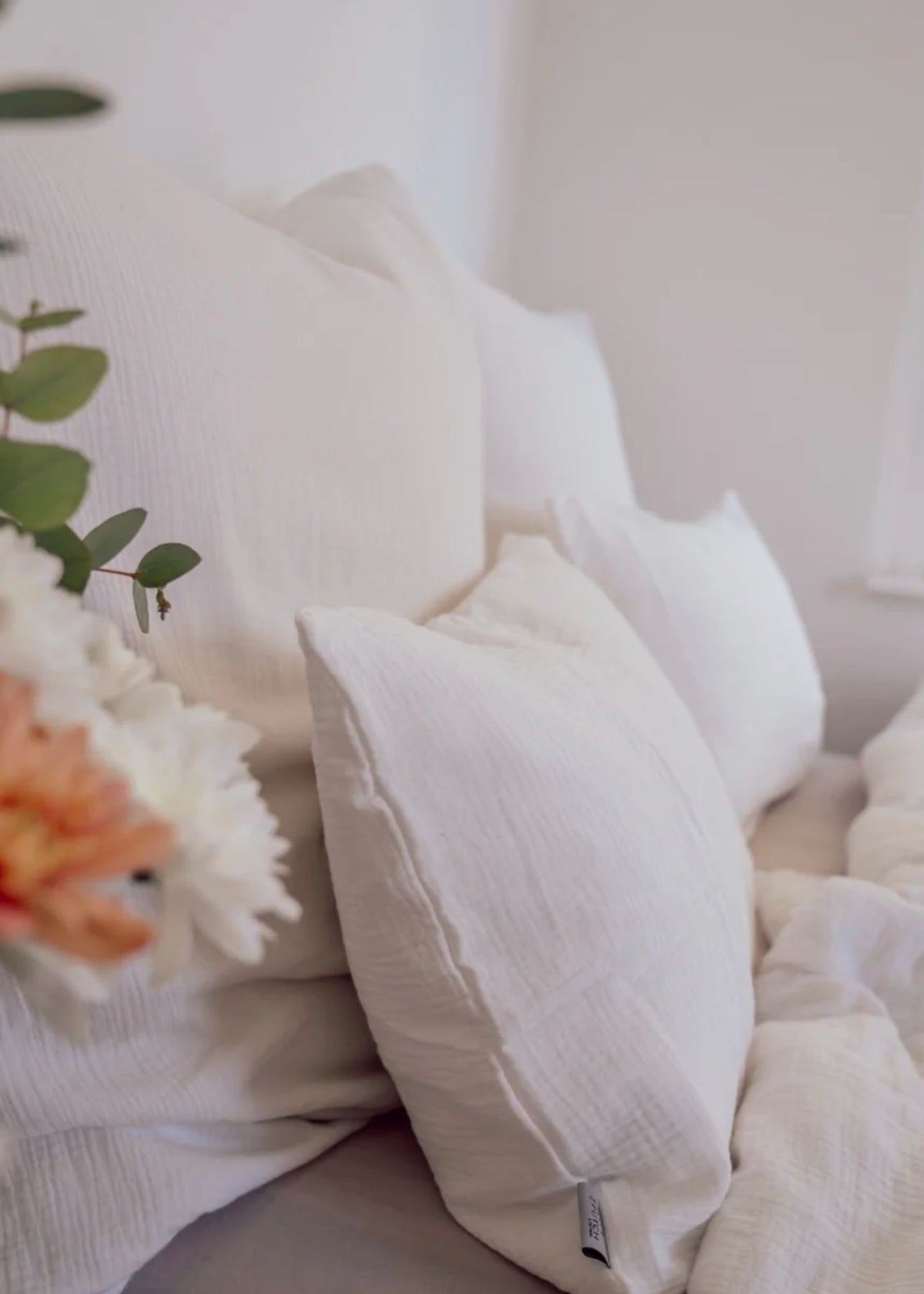 Musselin-Duvetbezug ELIANE off-white