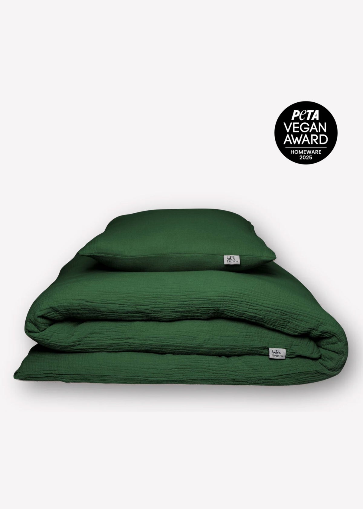 Musselin-Duvetbezug ELIANE tannengrün