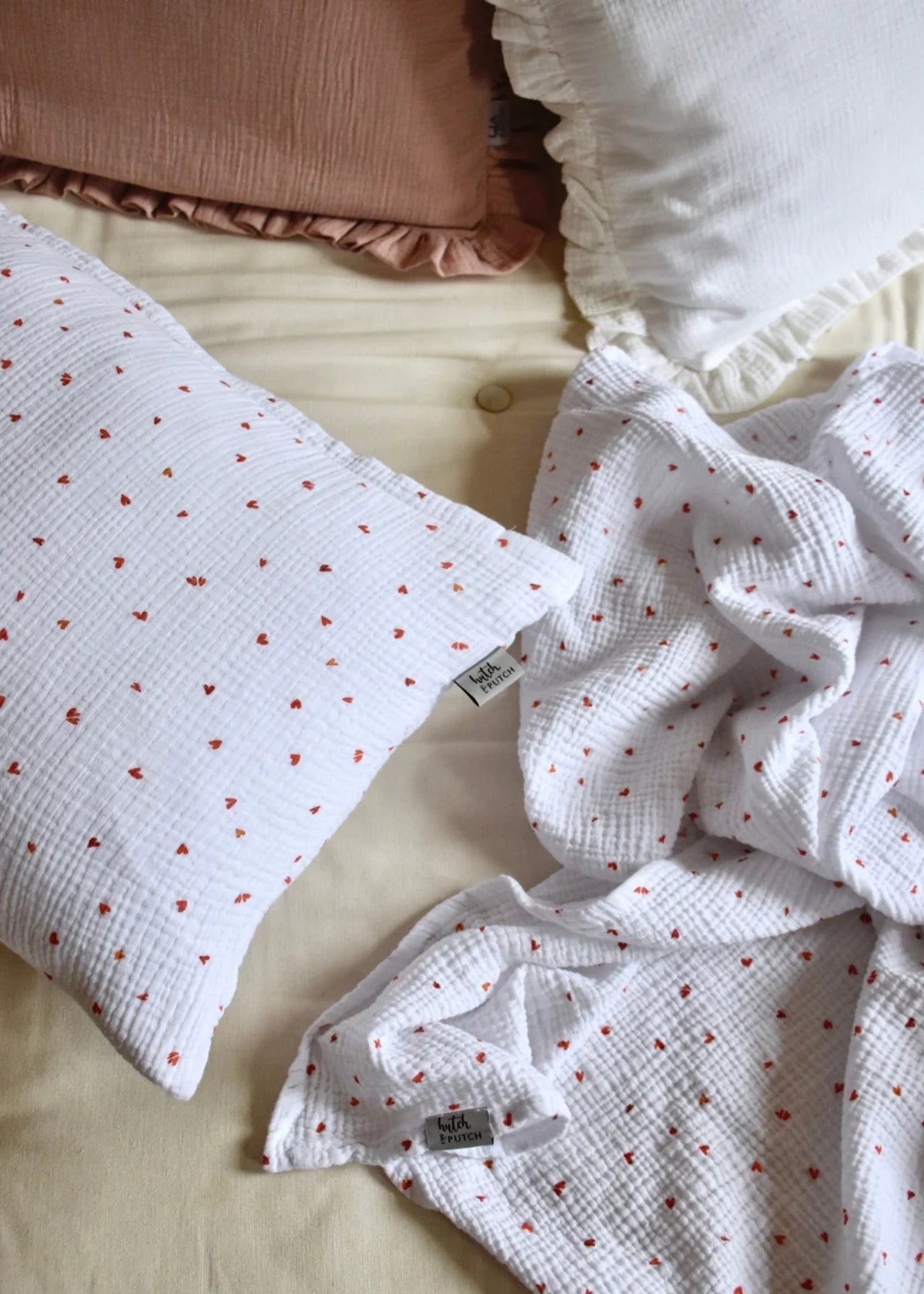 Musselin-Kissenbezug ELIANE little love edition