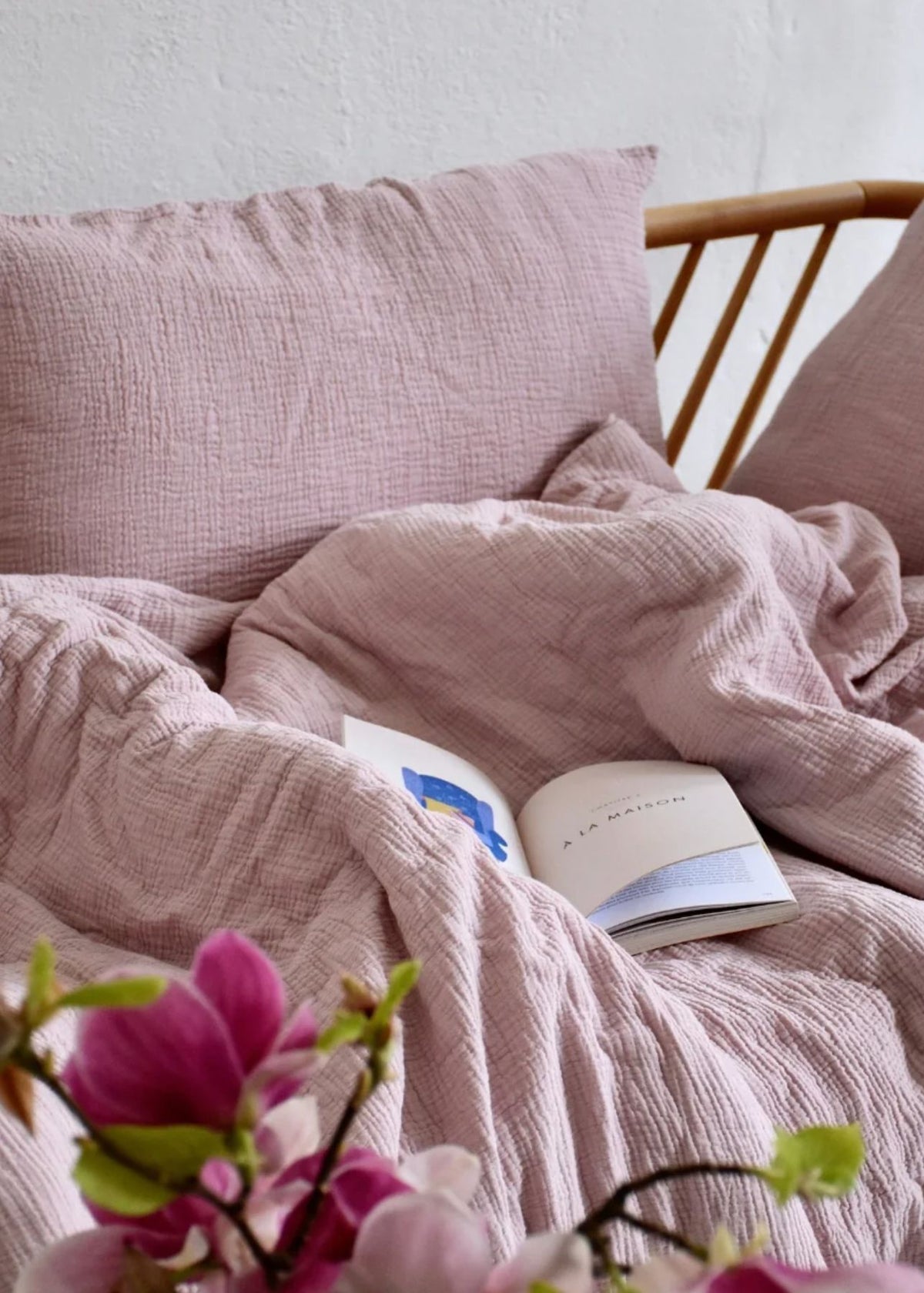 Musselin-Kissenbezug ELIANE mauve